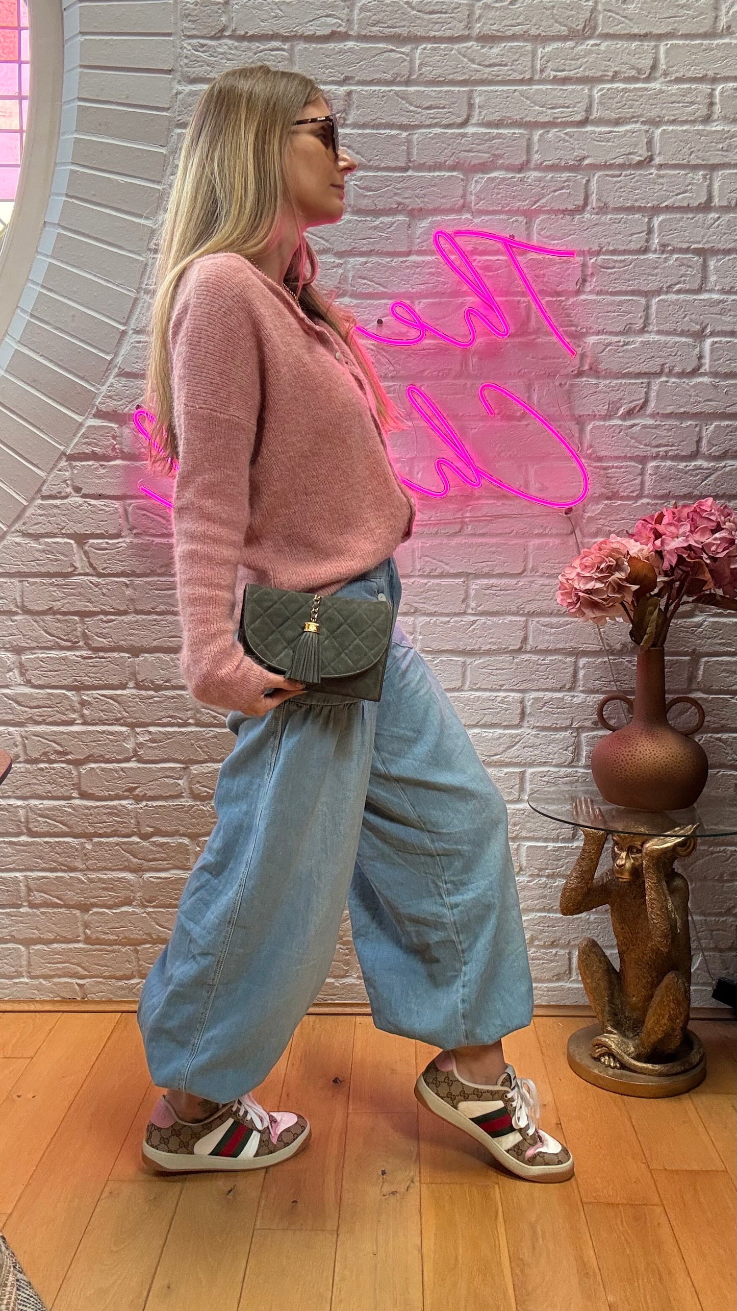 Chanel 1986 Grey Suede Tassel Clutch