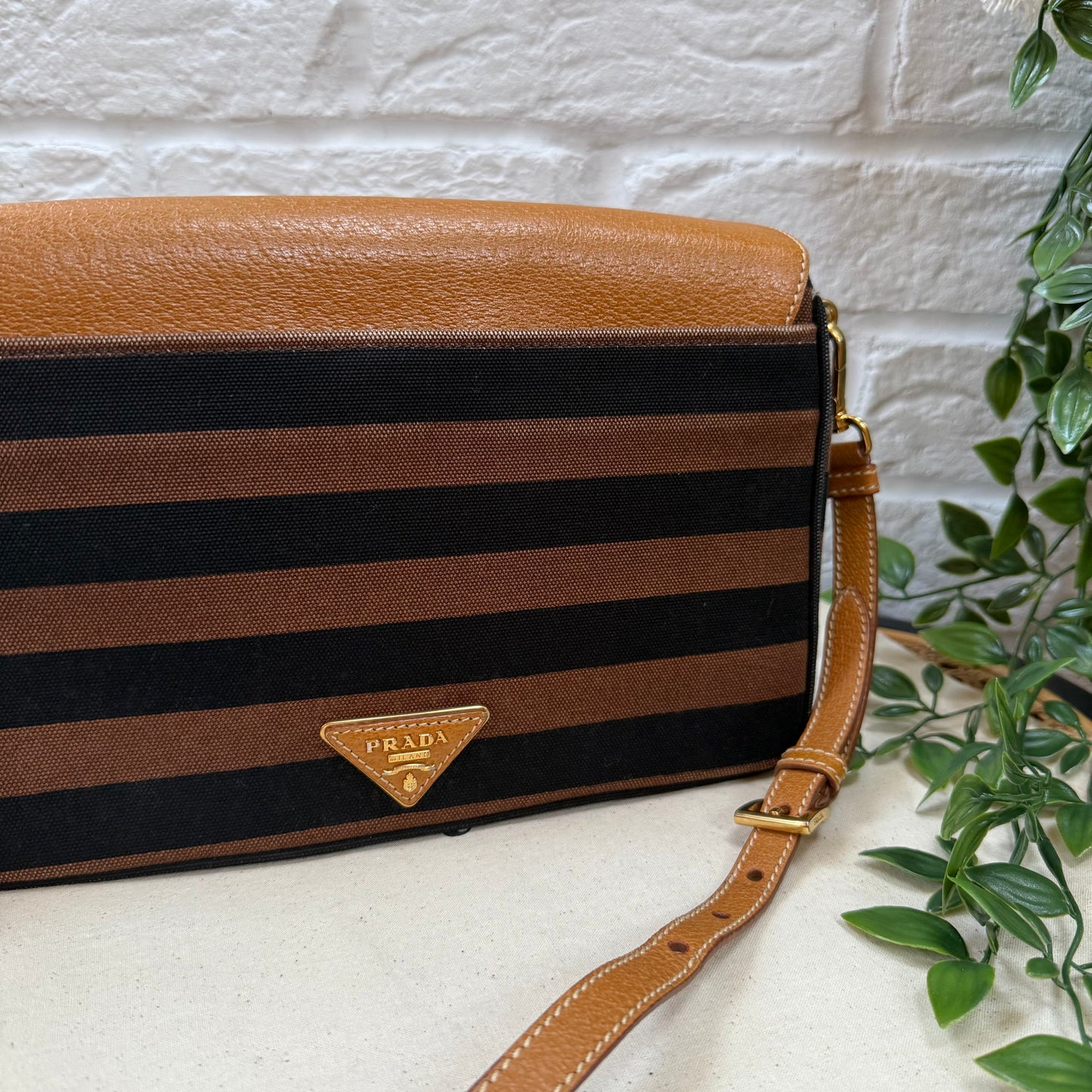 Prada Two Way Canapa Shoulder Bag