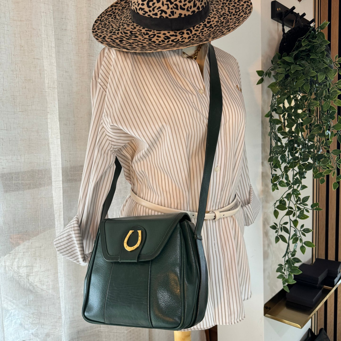 Gucci 1980s Emerald Horse Shoe Cross Body