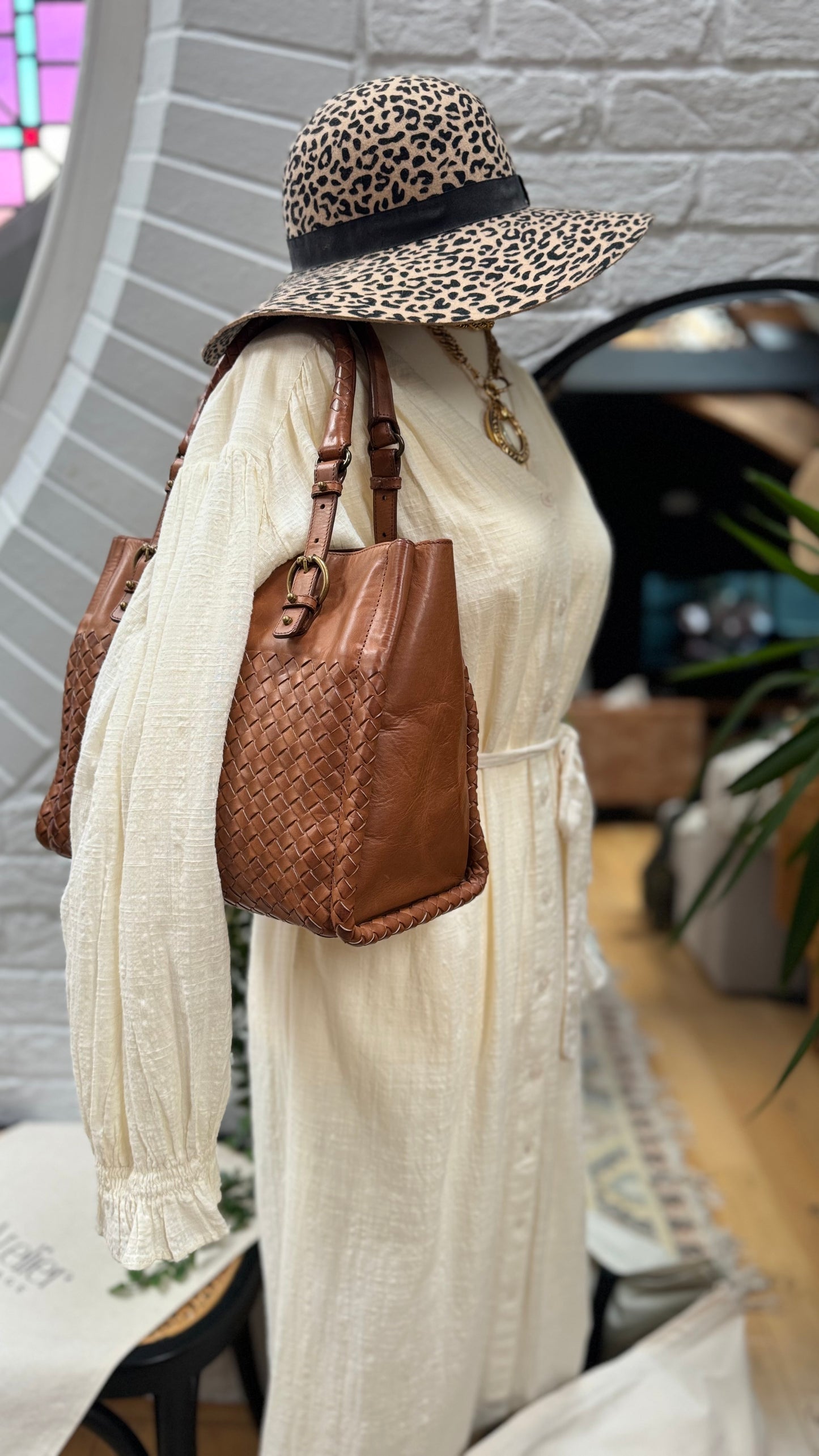 Bottega Veneta 1980s Tan Brown Intrecciato Tote