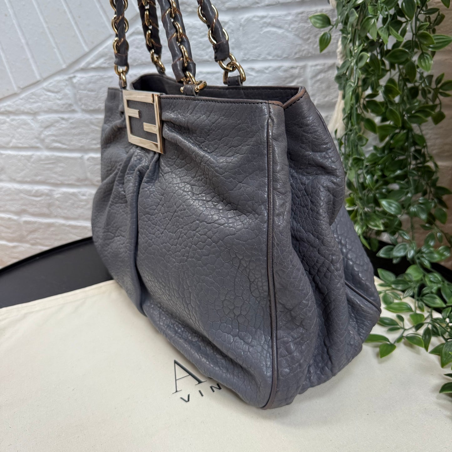 Fendi 1990s Mia Tote in Dove grey