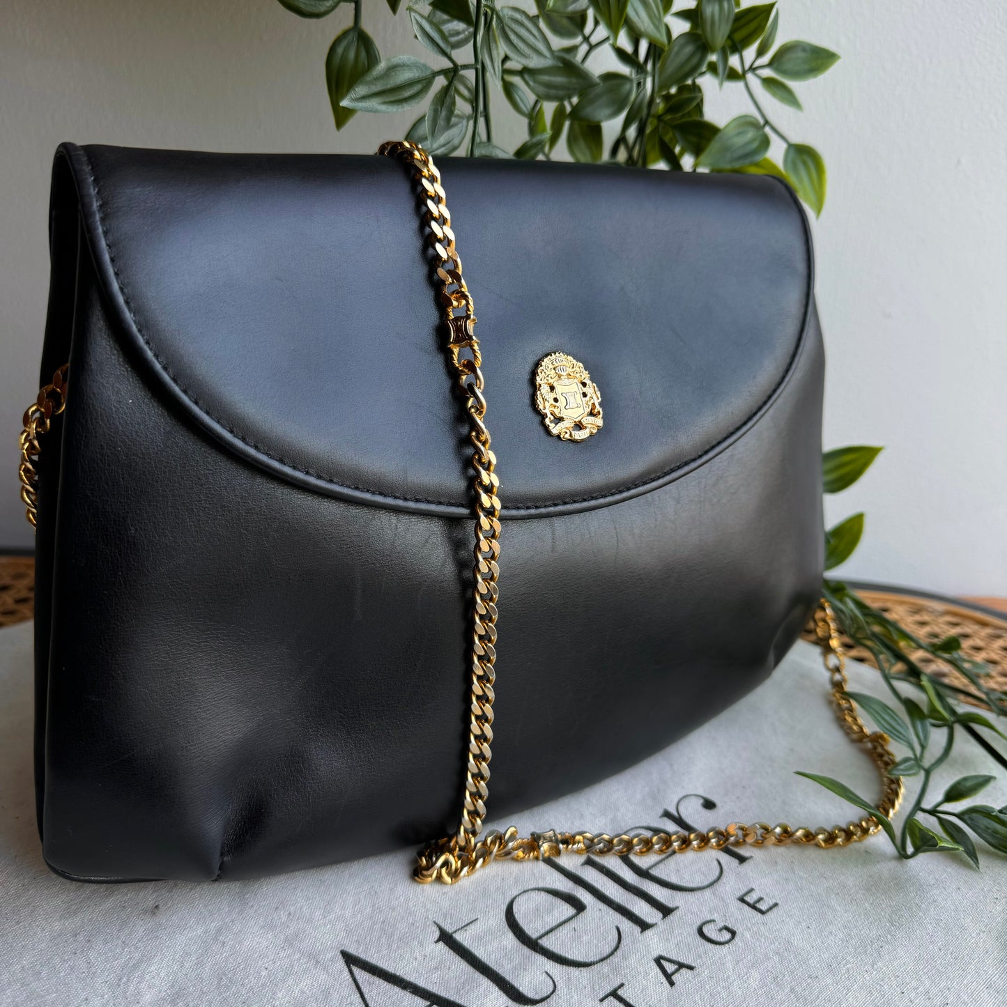 Celine Vintage Triomph Chain Strap Two Way Bag