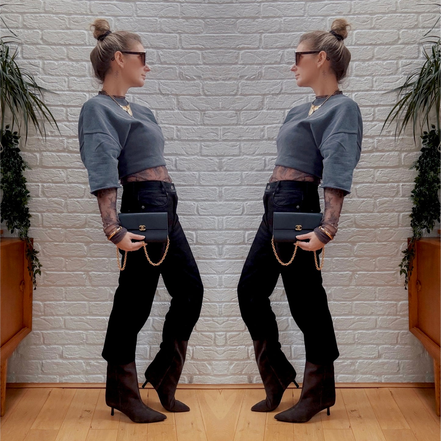 Chanel 1997 pebbled leather and 24k gold long Purse