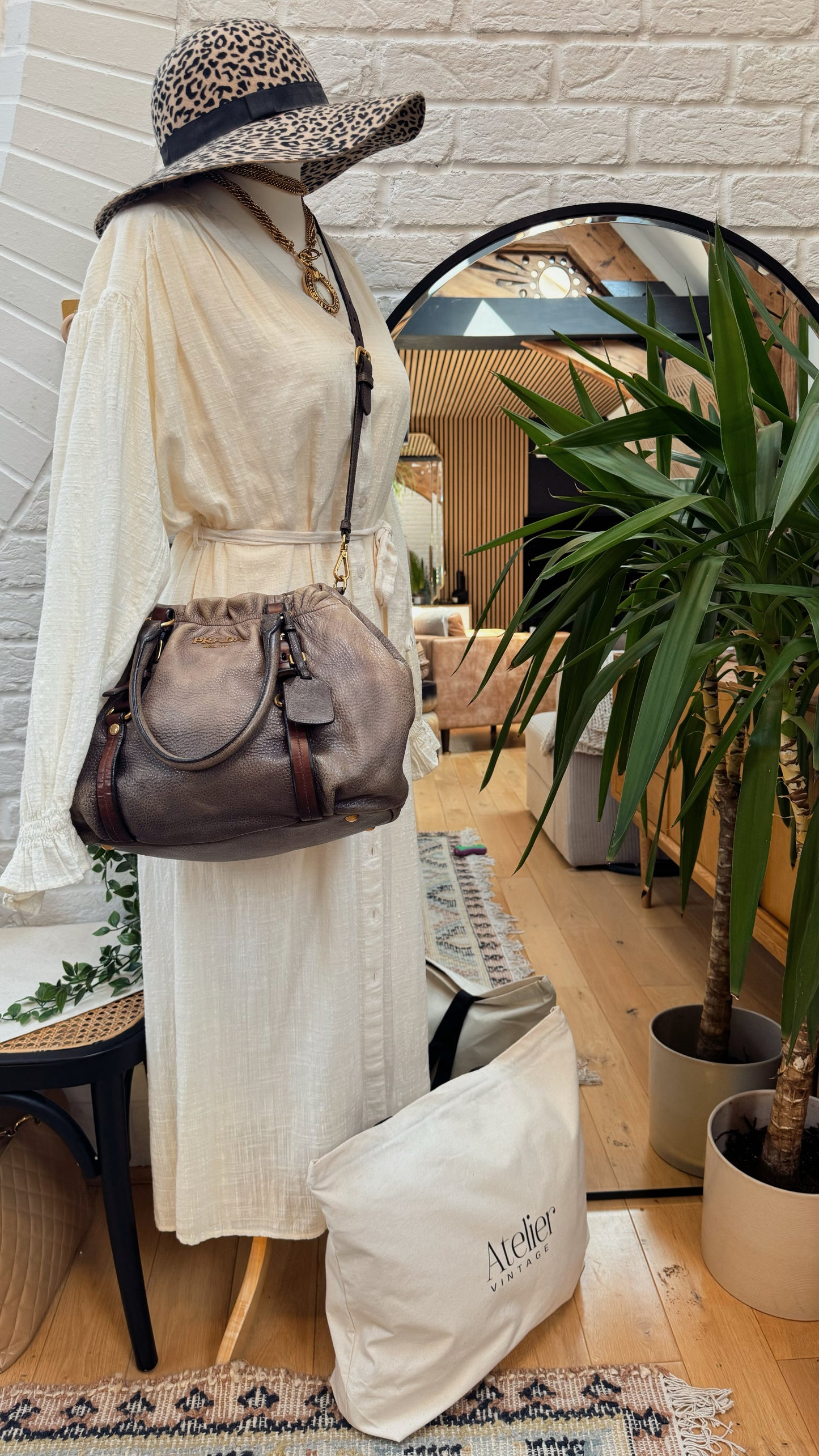 Prada Ombre Leather Two Way Tote