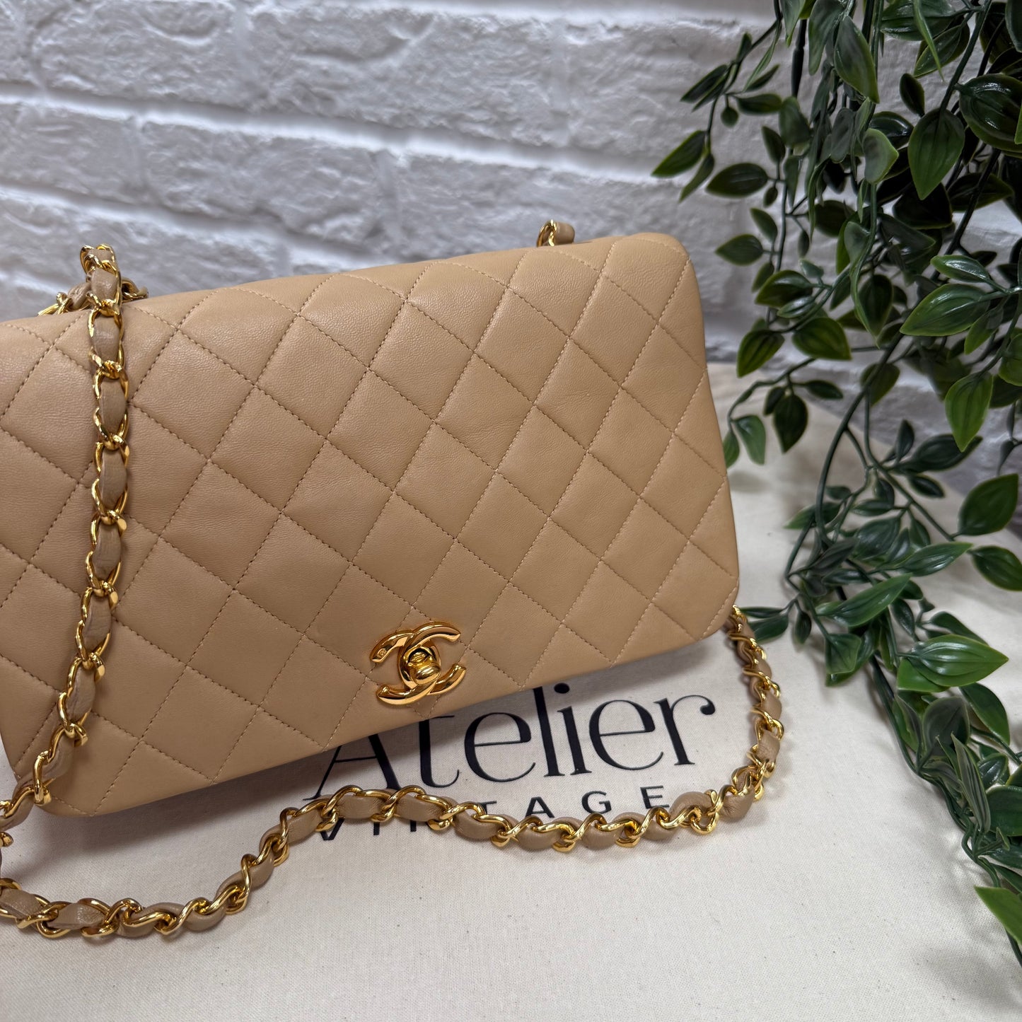 Chanel 1989 Rare Dark Beige Full Flap