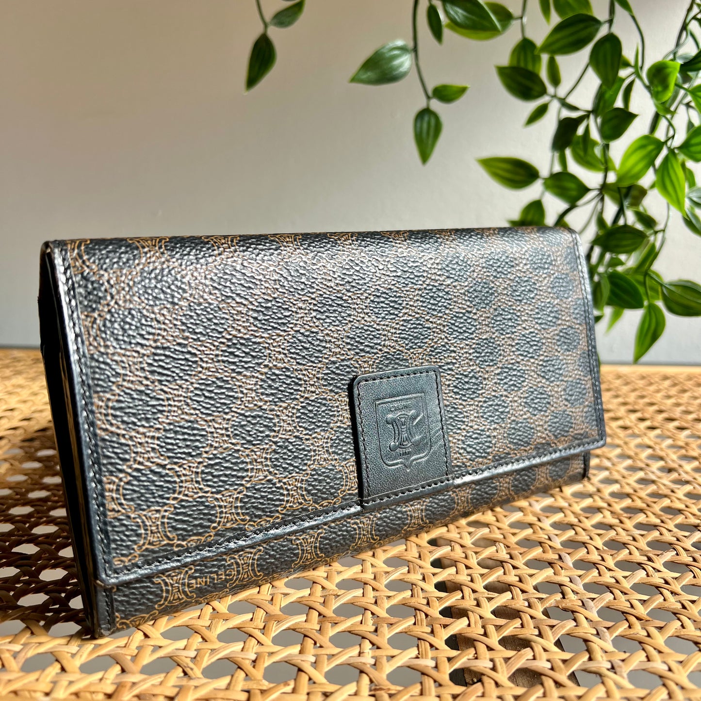 Celine Macadam Print Kiss Lock Purse