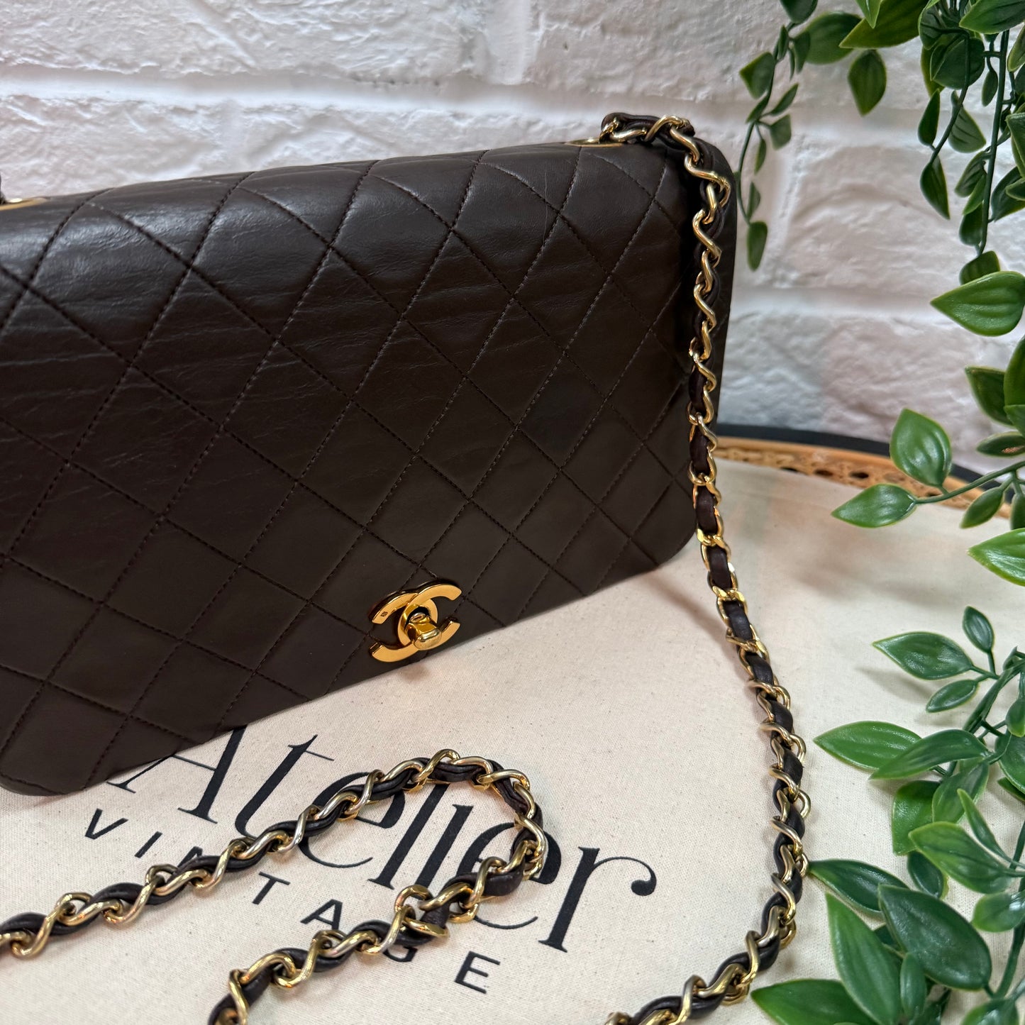 Chanel Rare 1989 Chocolate Brown Classic Medium Rectangle Full Flap
