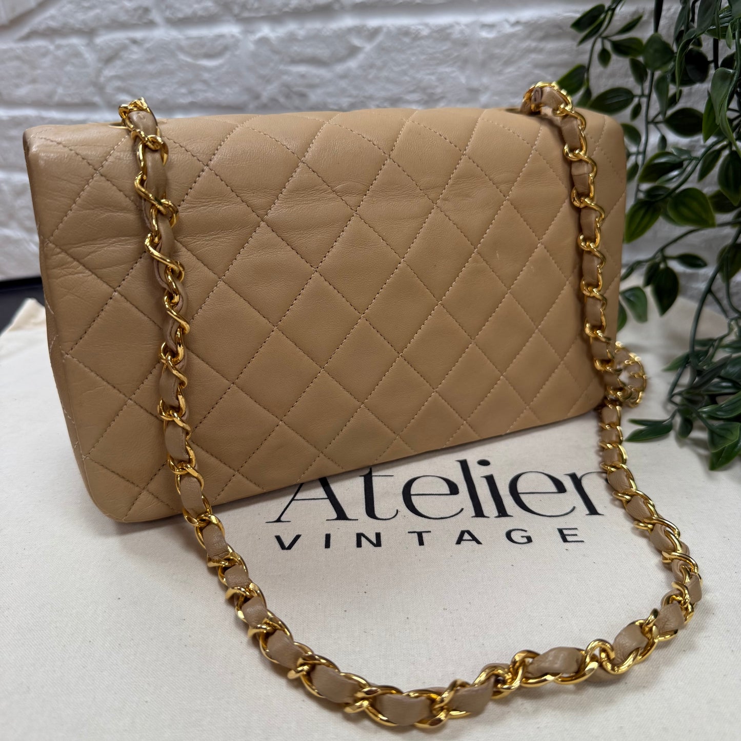Chanel 1989 Rare Dark Beige Full Flap