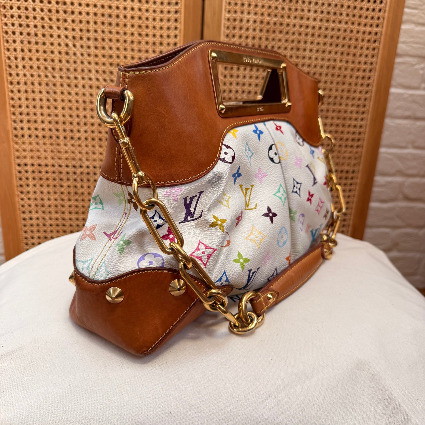 Louis Vuitton 2003 Murakami White Multi Color Judy MM