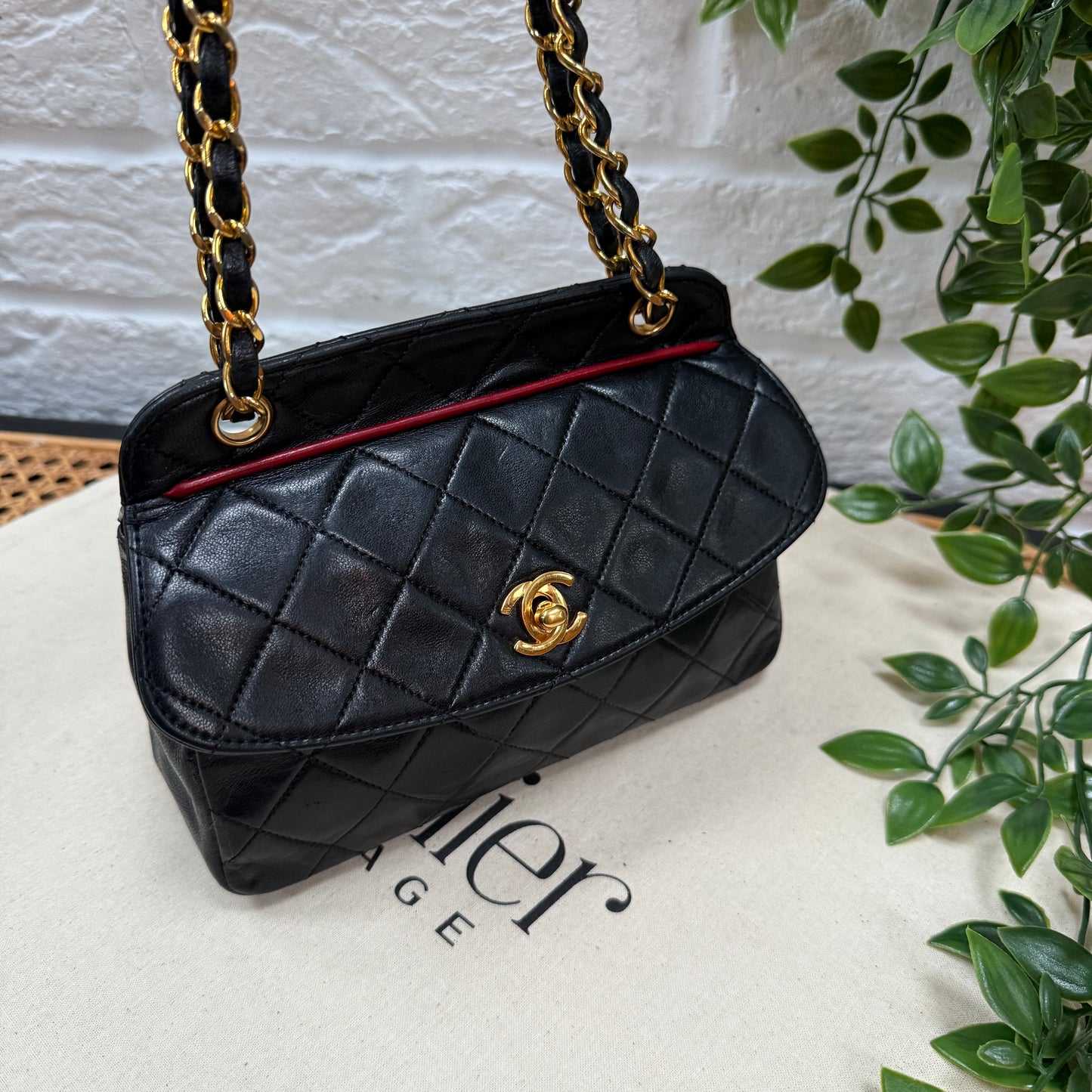 Chanel 1989 Rare Bi Color Single Flap Two Way