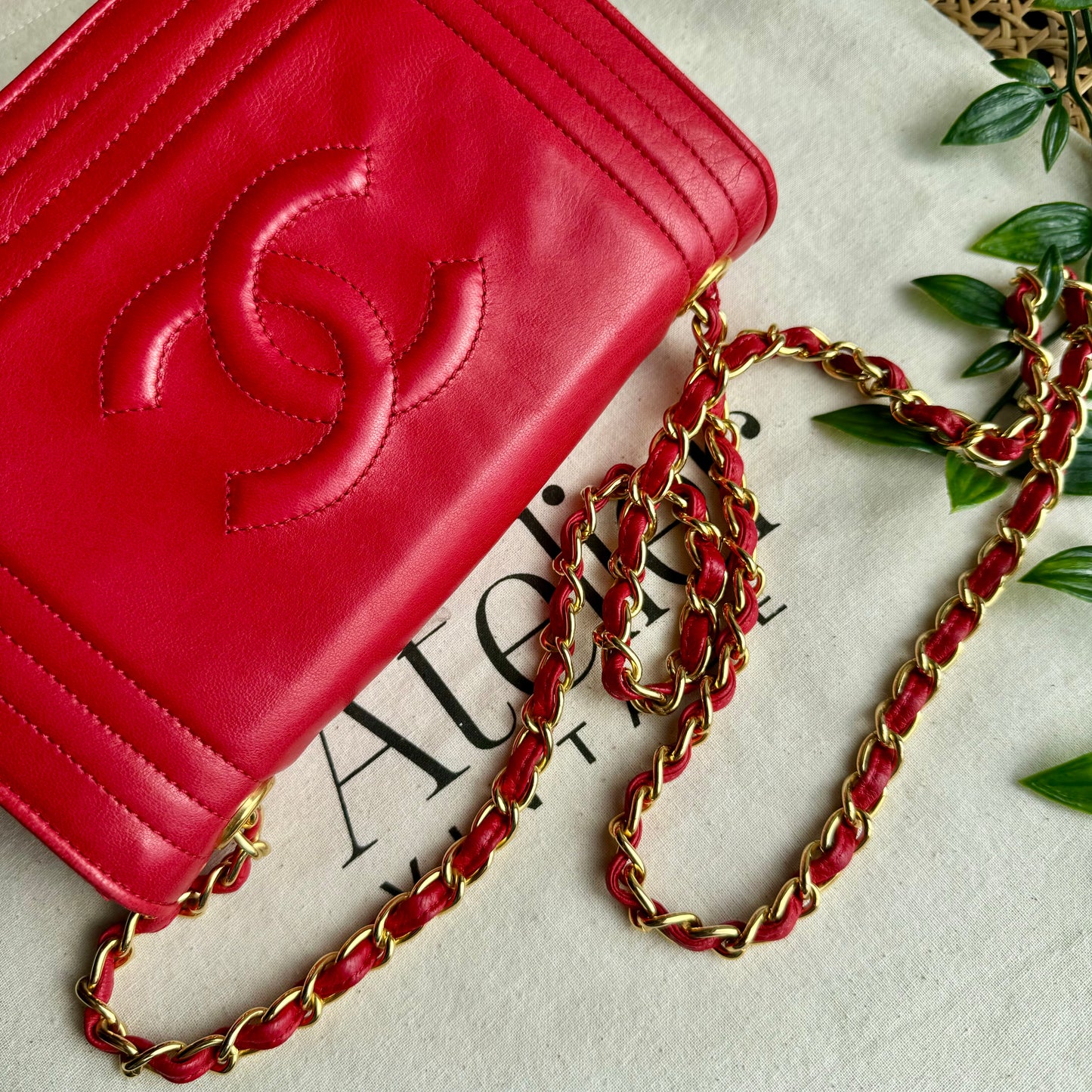 Chanel 1986 Red CC Quilted Full Flap