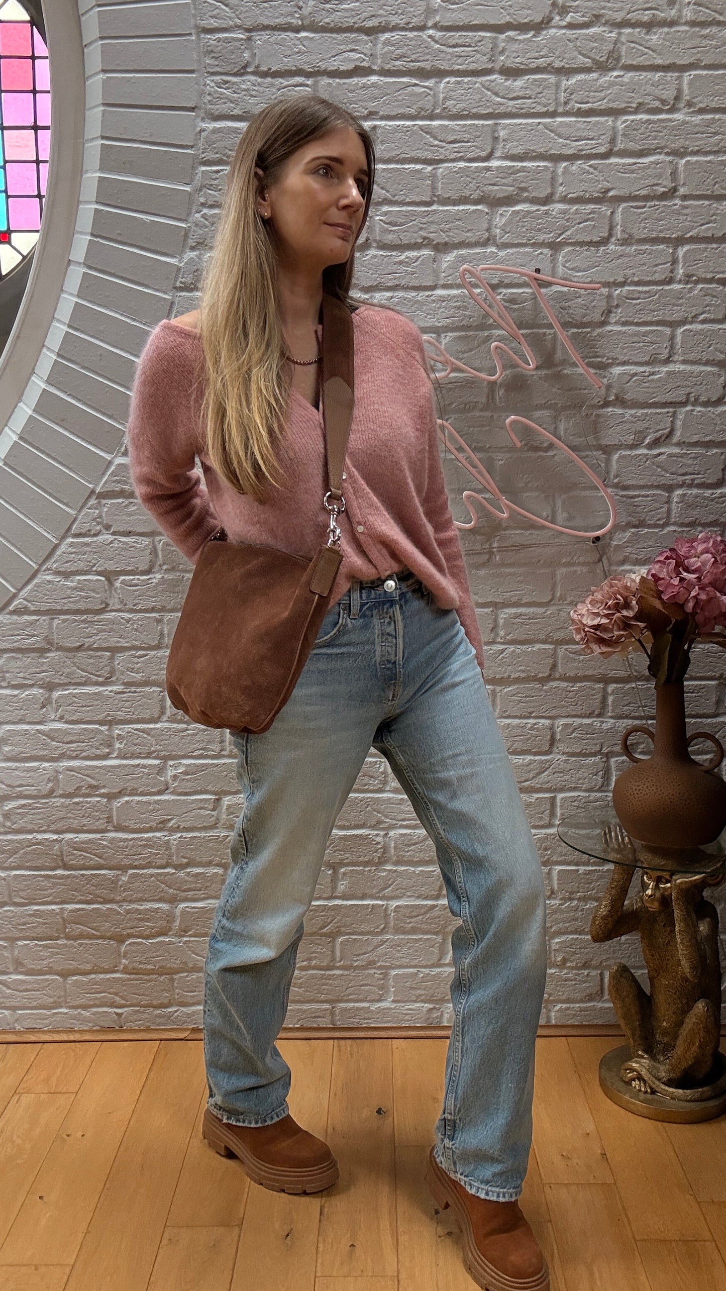 Gucci 2000s Gucci Suede Two Way Bamboo Cross Body Messenger