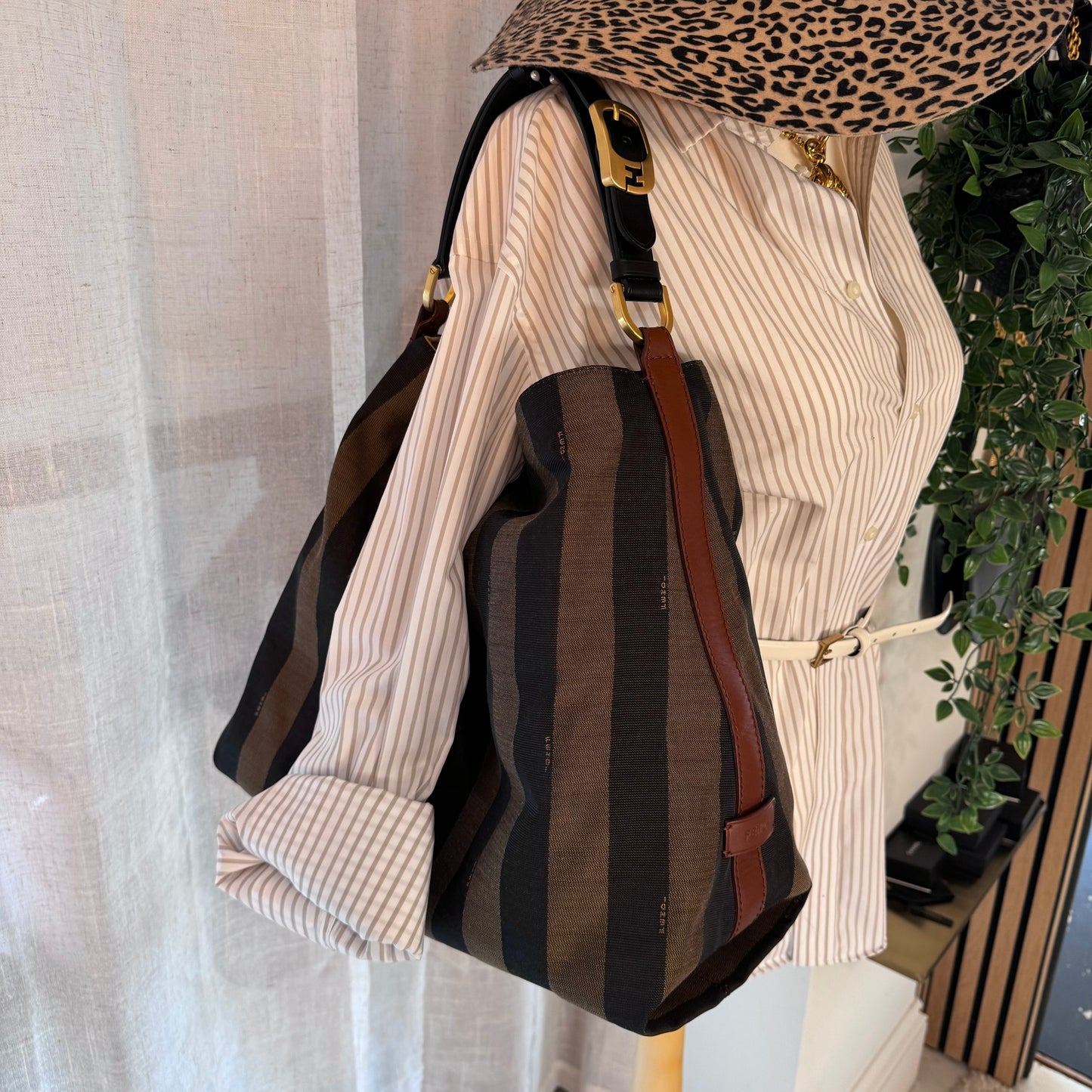 Fendi Pequin Hobo Tote