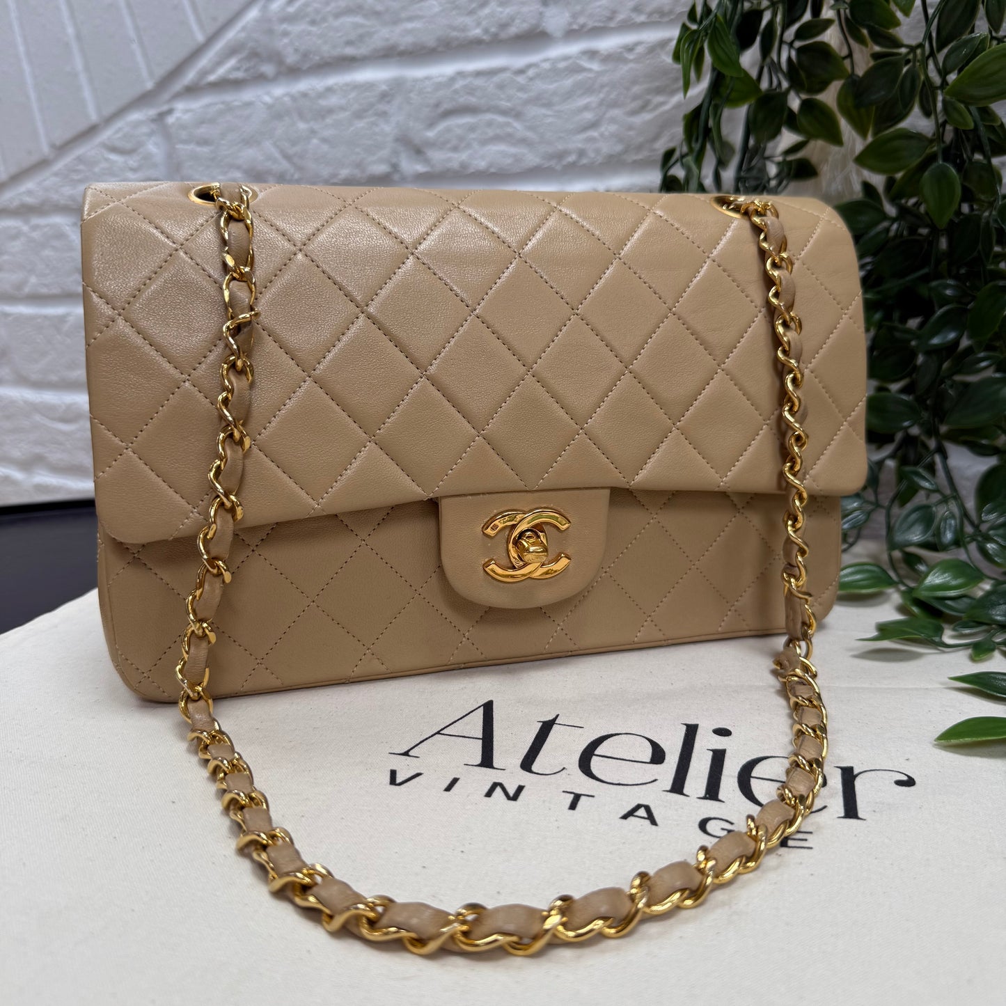 Chanel Rare 1989 Dark Beige Classic Double Flap Medium