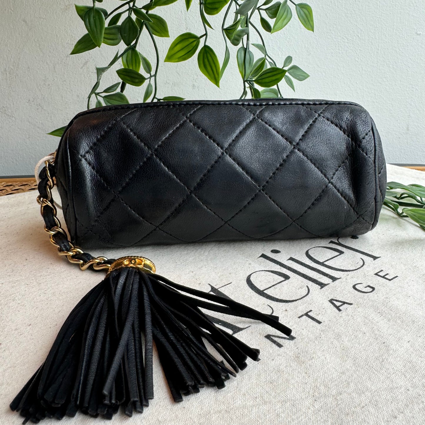 Chanel early 1990s Lambskin Tassel Pouch