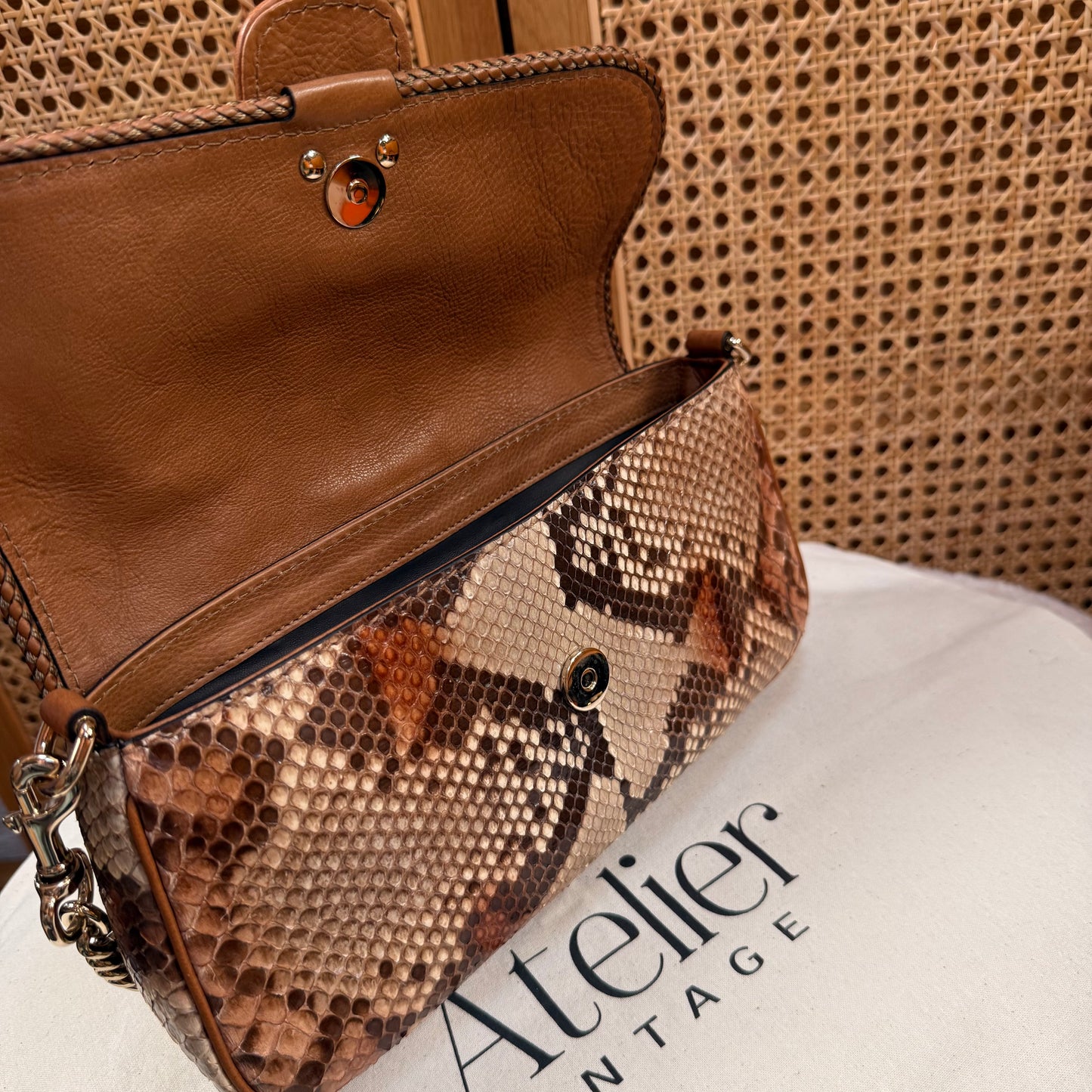 Gucci 2000s Marrakech Python Two Way Chain Bag