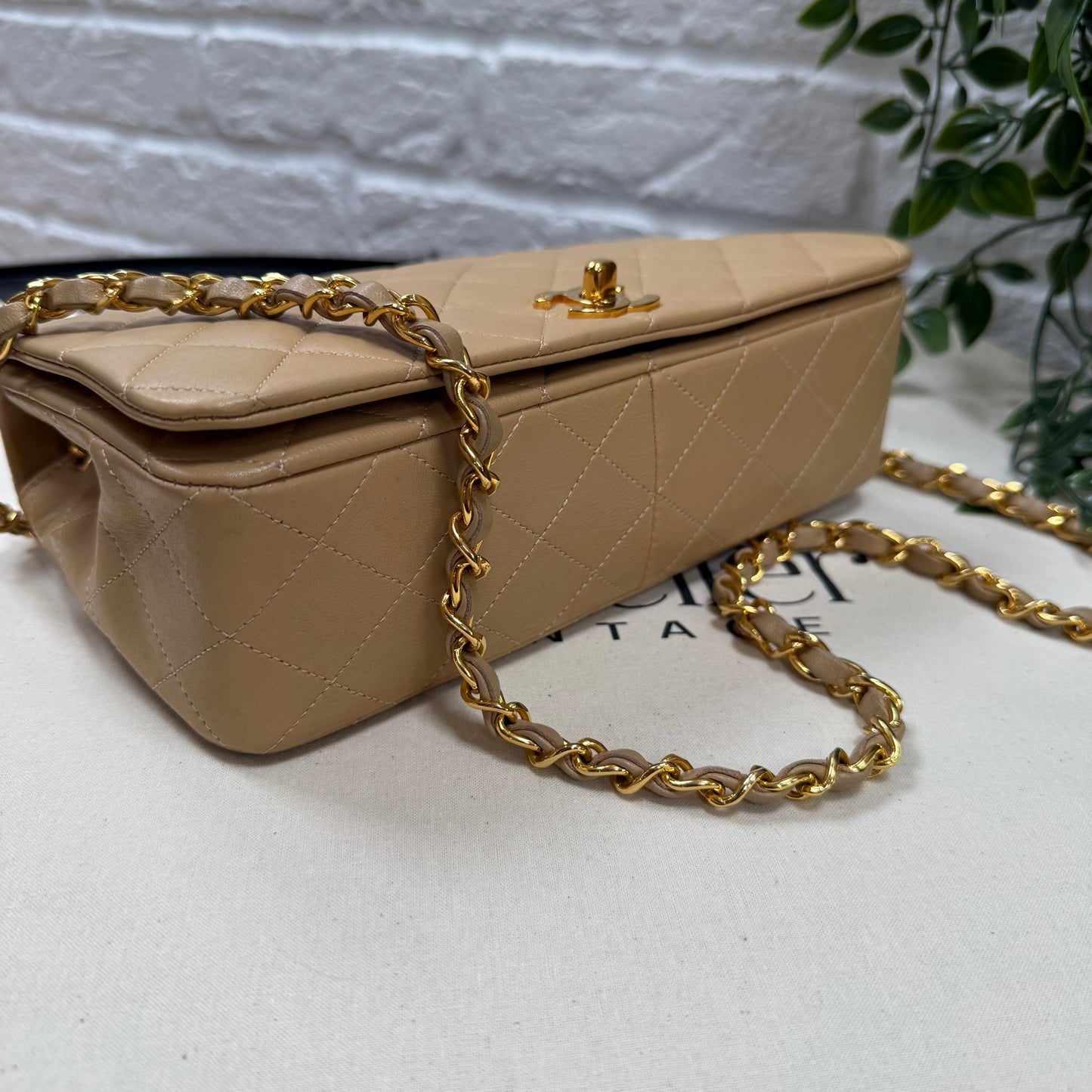 Chanel 1989 Rare Dark Beige Full Flap