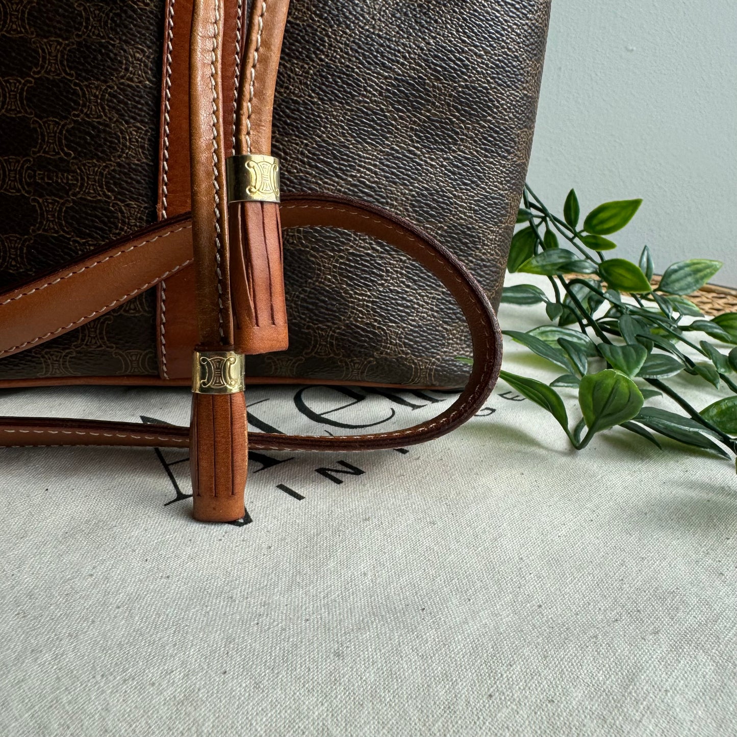 Celine 1980s Macadam Bucket Bag