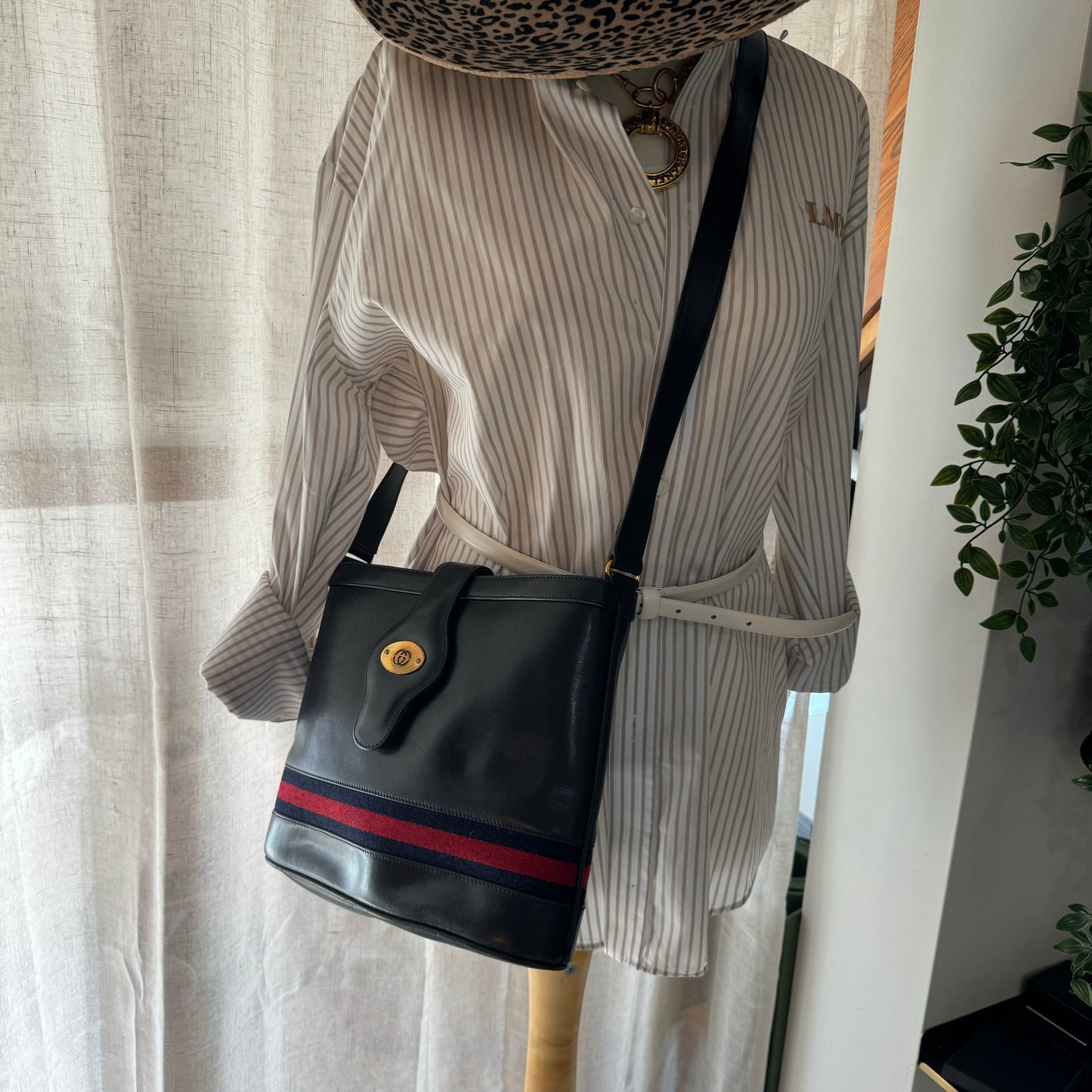 Gucci 1980s Navy Ophidia Sherry Line Cross Body