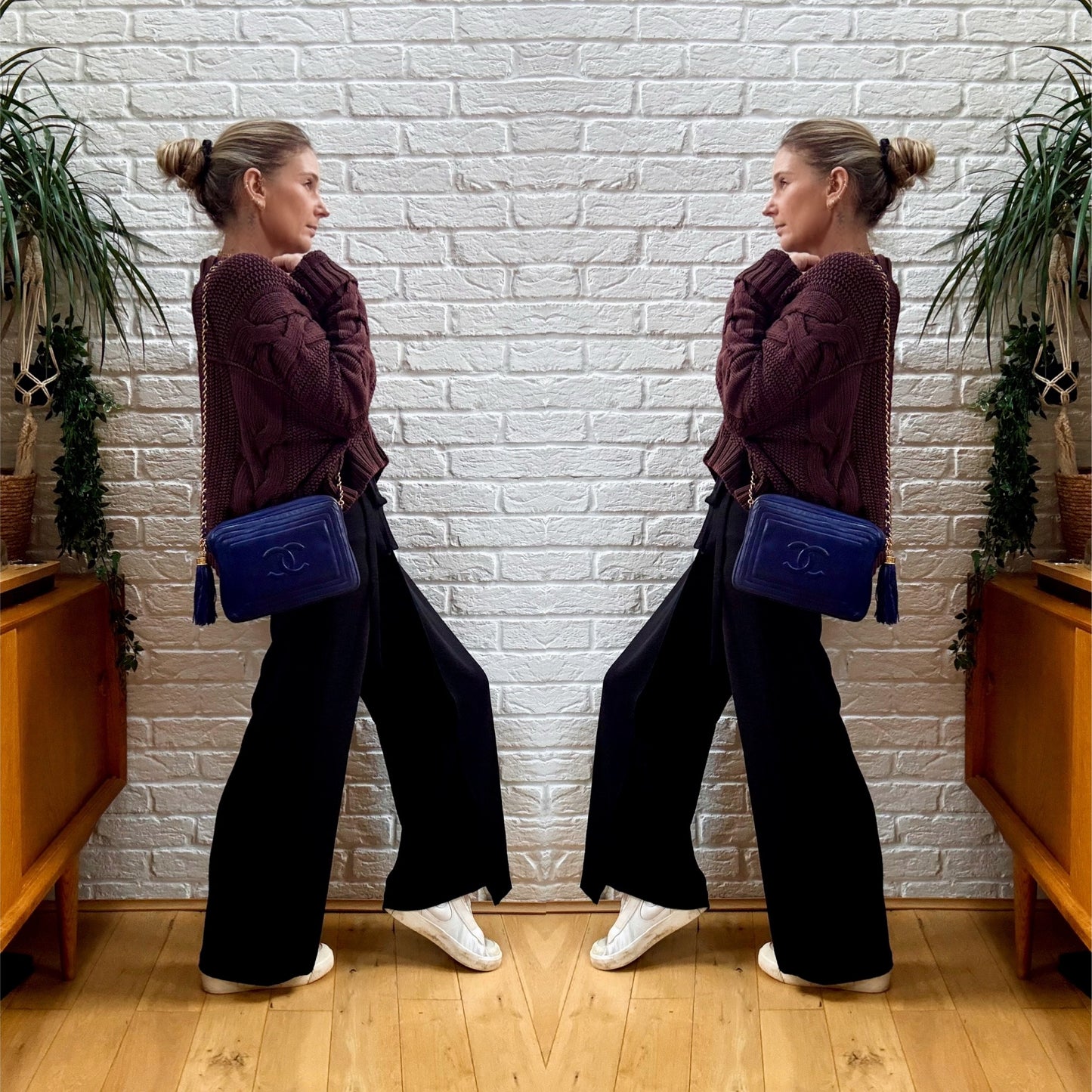 Chanel 1986 CC Quilted French Blue Camera bag