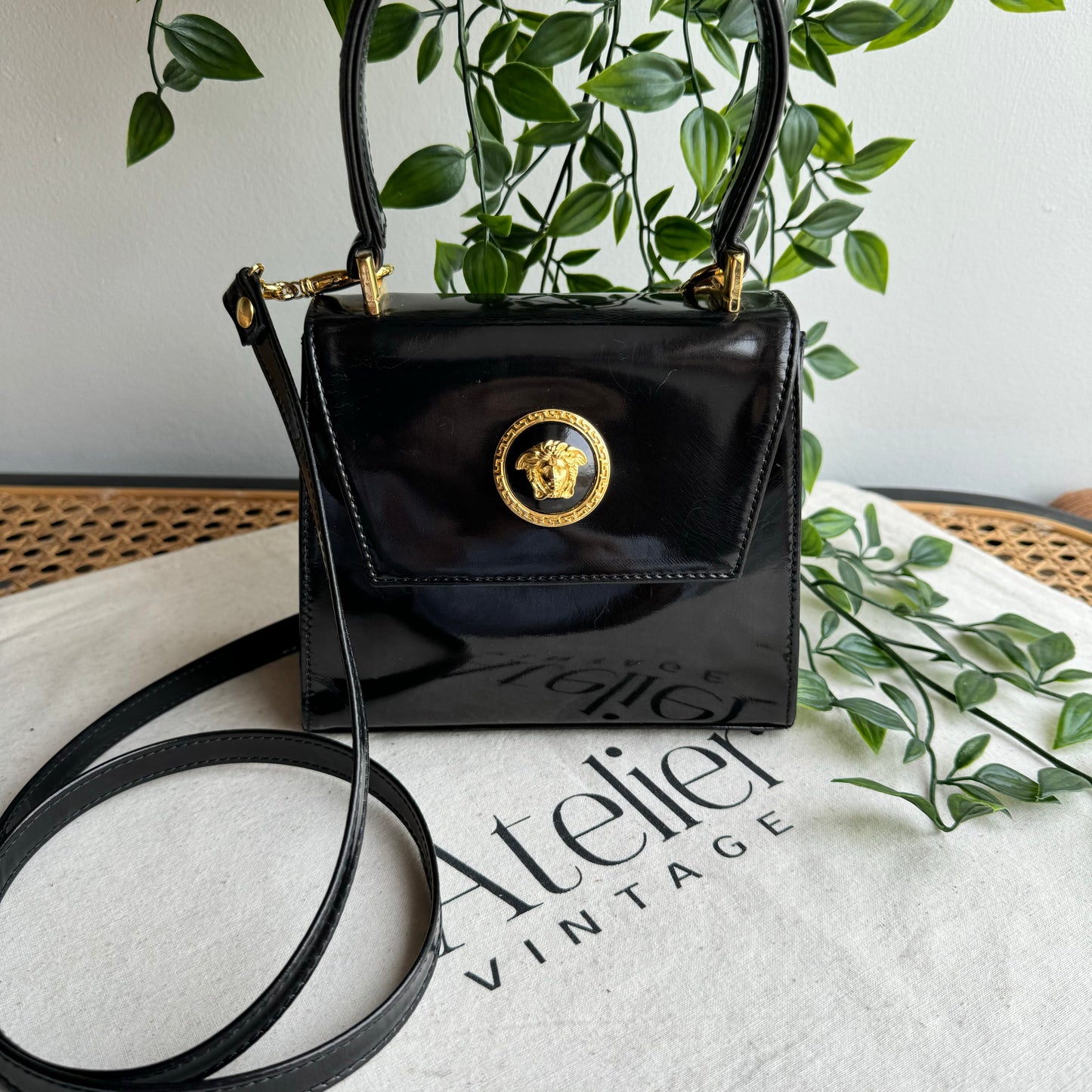 Versace Vintage Medusa Top Handle Two Way Bag