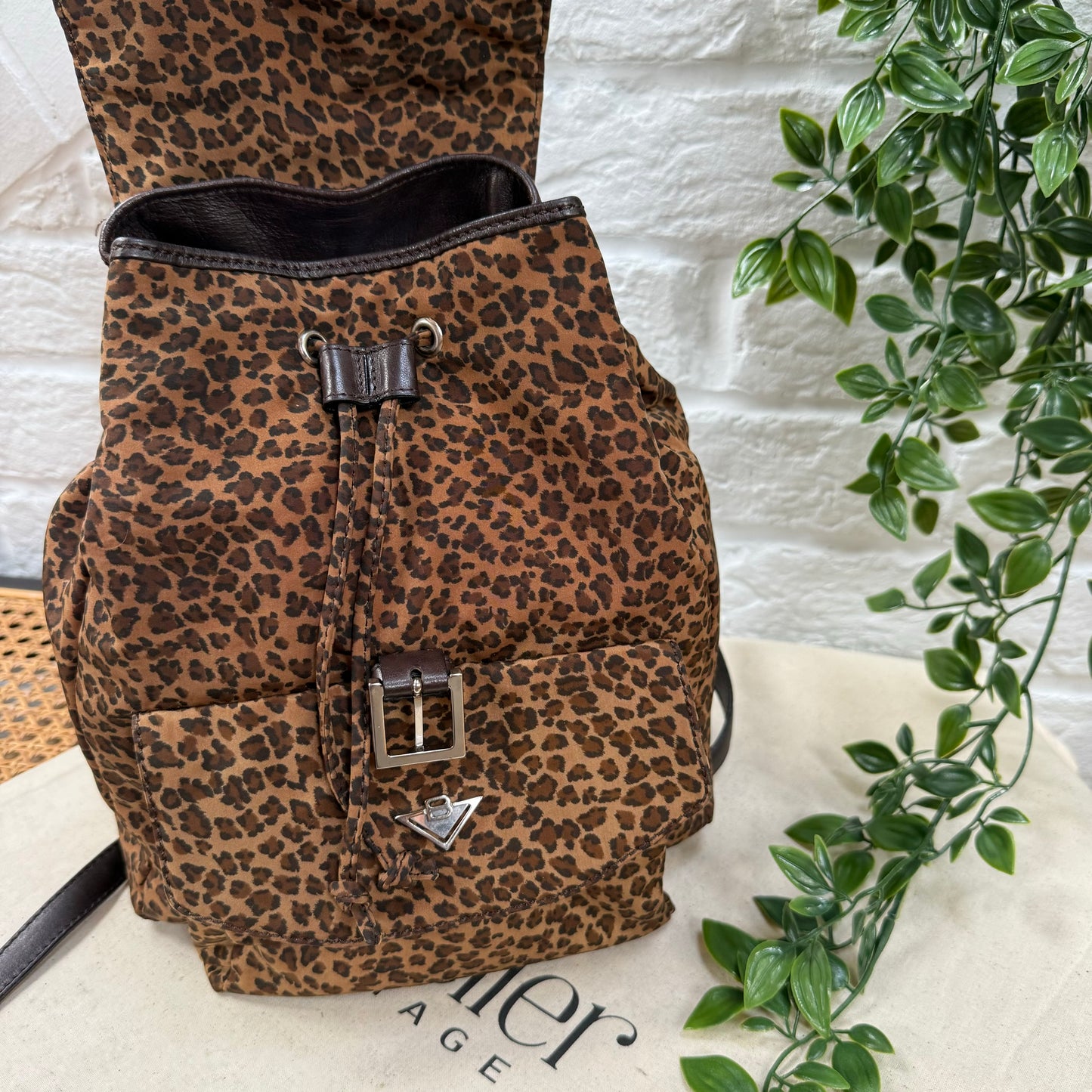 Bottega Veneta 1980s Leopard Print Back Pack