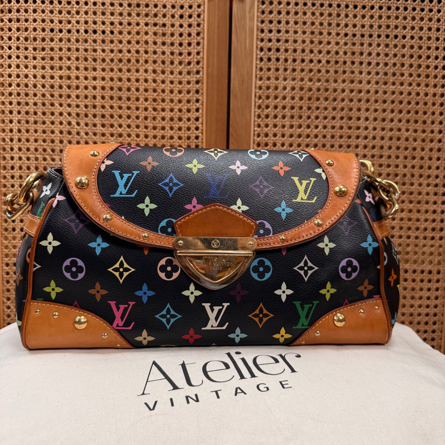 Louis Vuitton 2003 Murakami Black Monogram Beverly MM
