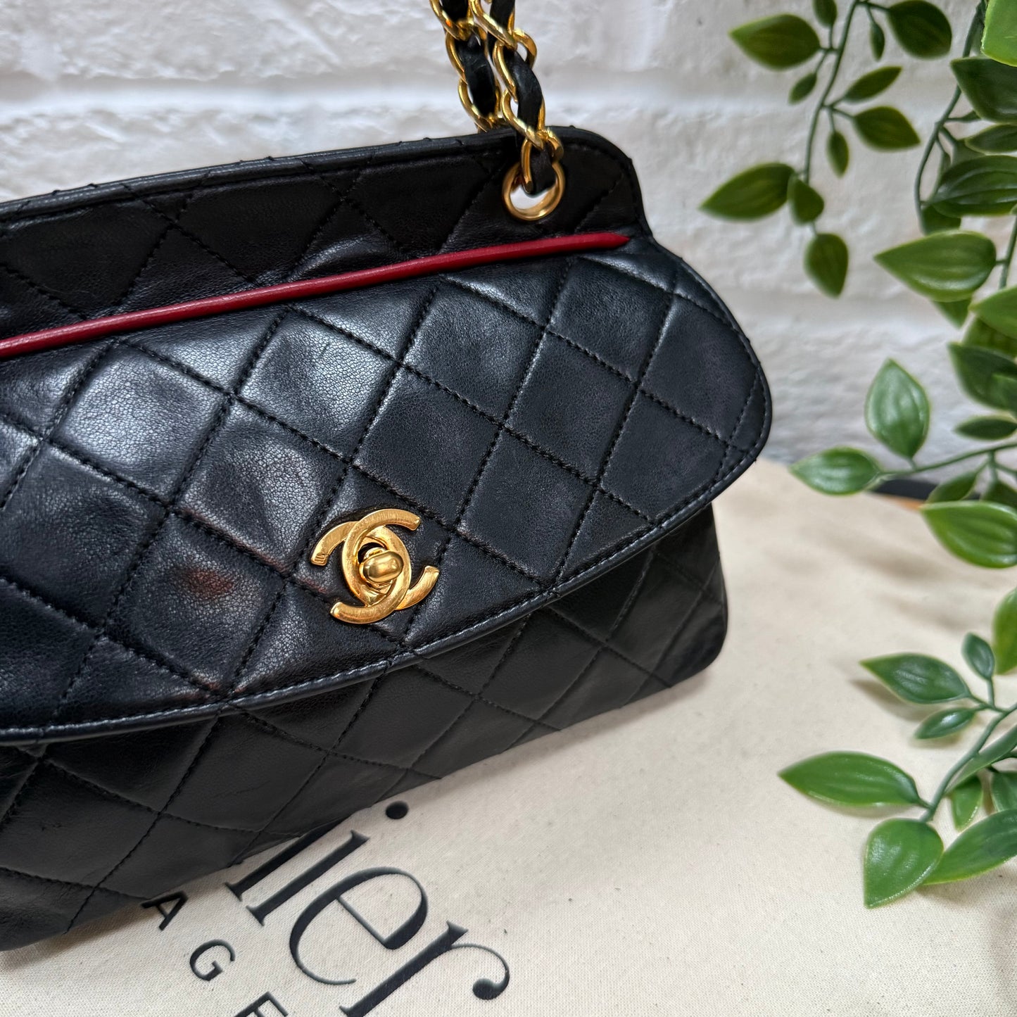 Chanel 1989 Rare Bi Color Single Flap Two Way