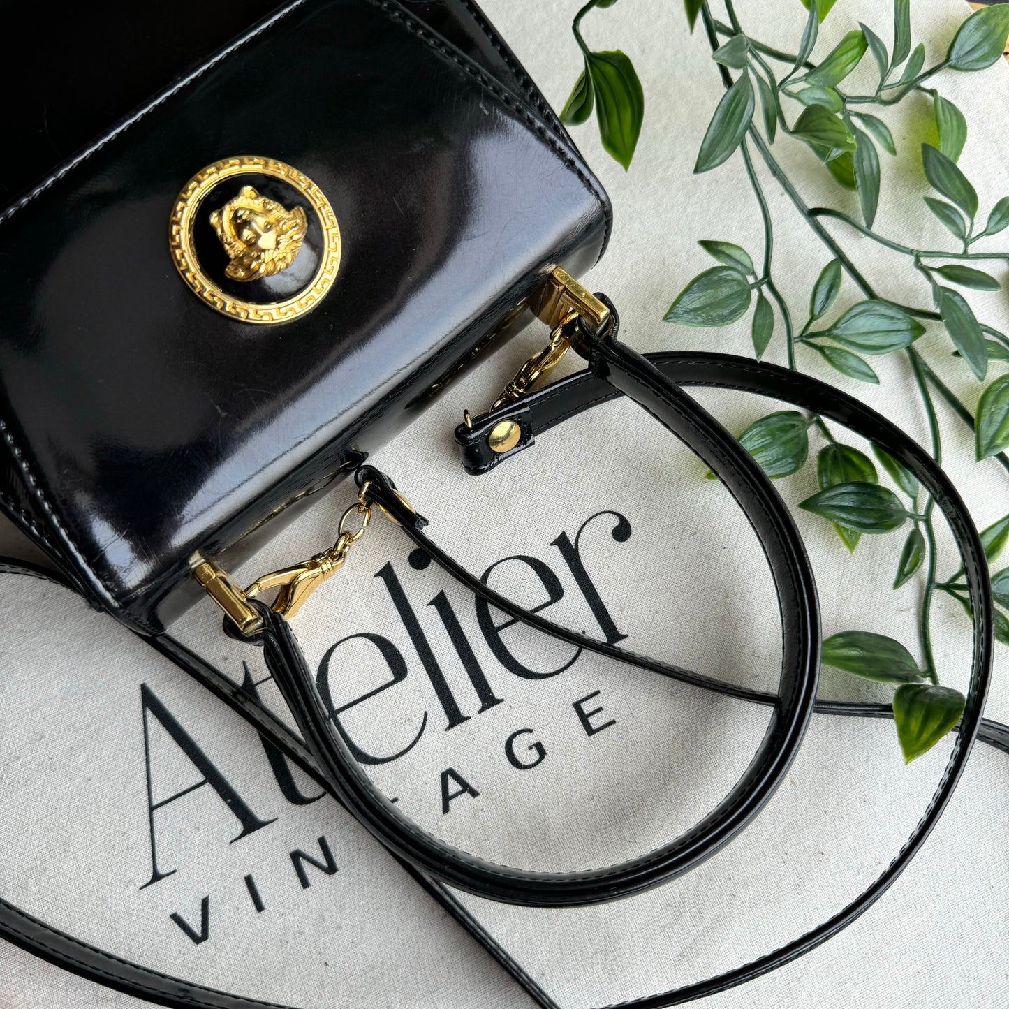 Versace Vintage Medusa Top Handle Two Way Bag