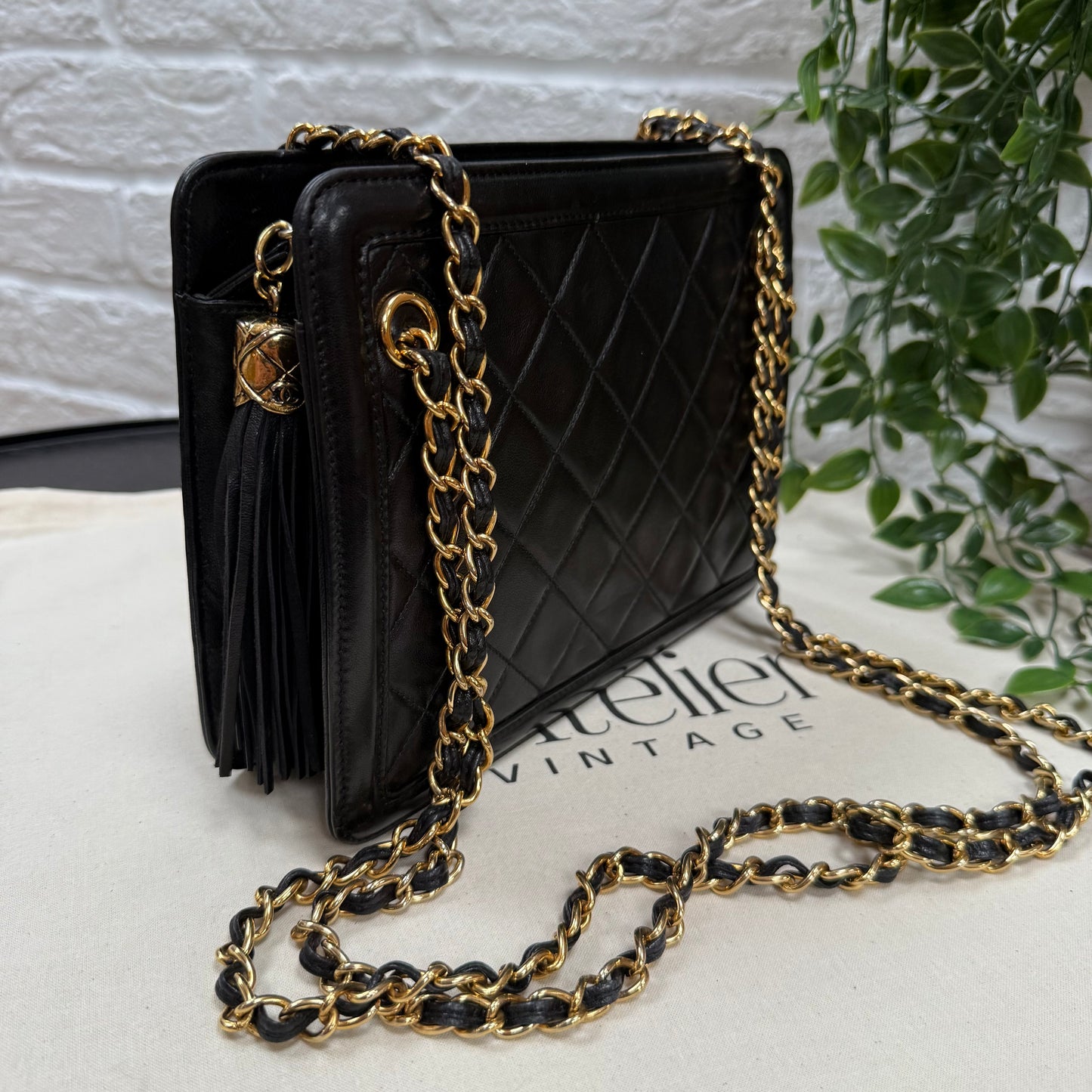 Chanel 1989 Cross Body Tassel Mini zip Tote