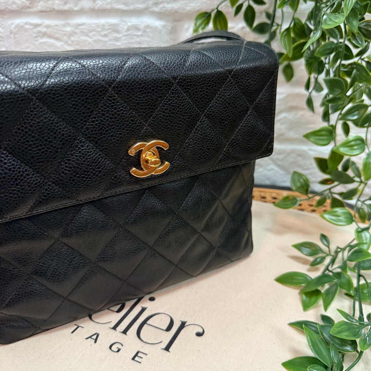 Chanel Collectors Piece 1994 Caviar Cross Body Box Bag with Vanity Mirror