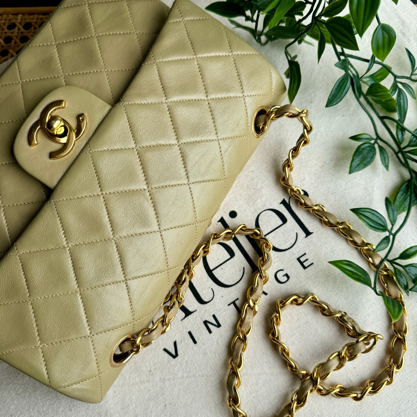 Chanel 1986 Beige Classic Double Flap Small