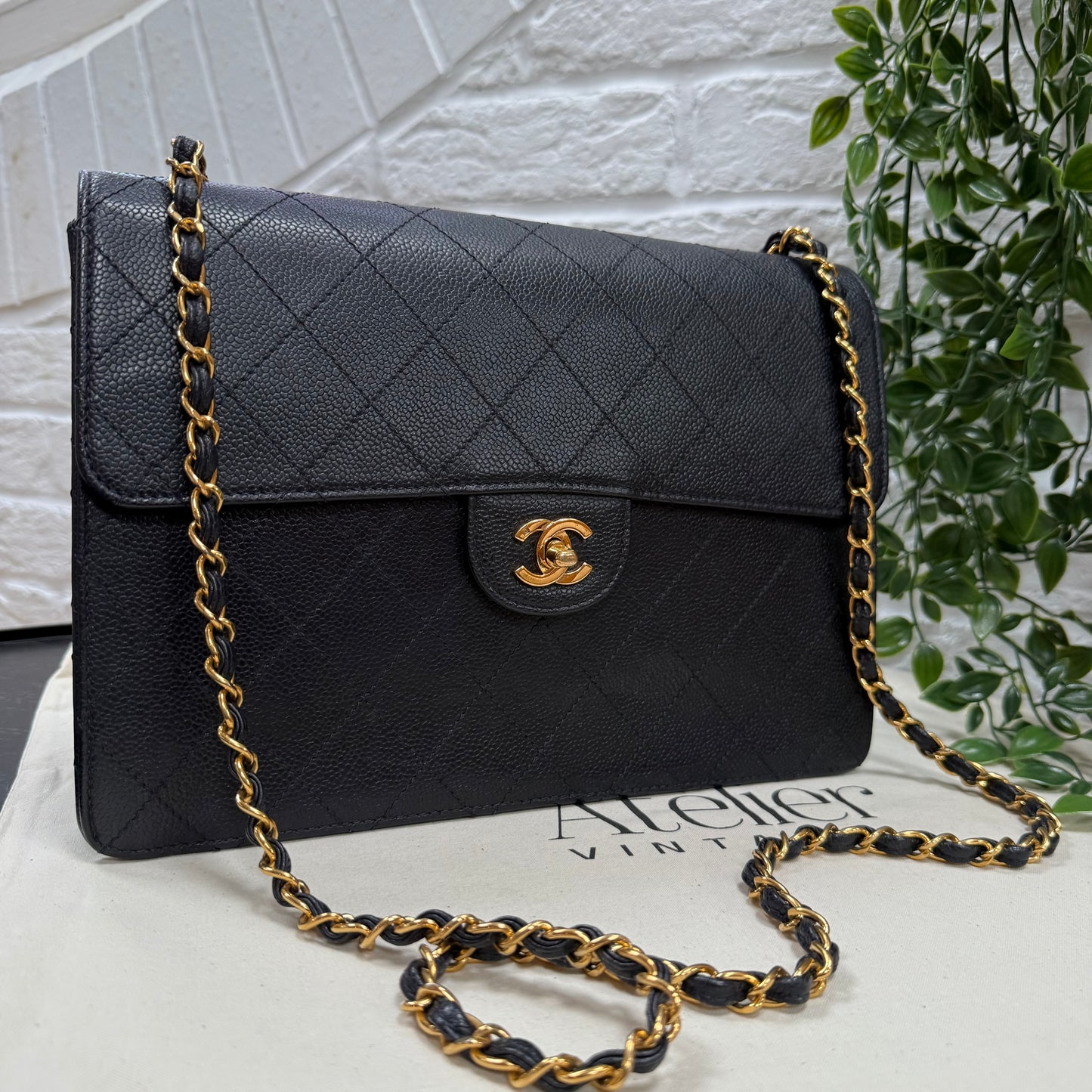 Chanel 1997 Very Rare Midnight Blue Caviar Single Flap