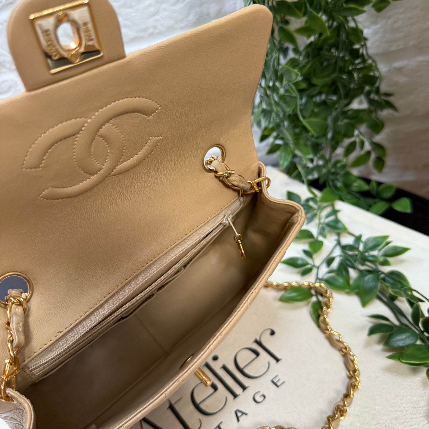 Chanel 1989 Chanel Dark Beige Medium Square