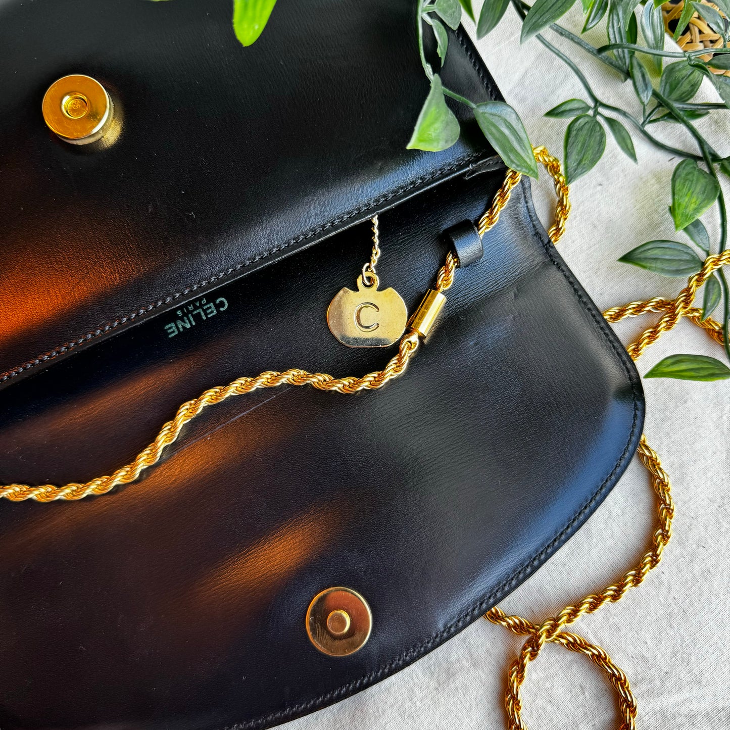 Celine Vintage Triomph Chain Strap Bag