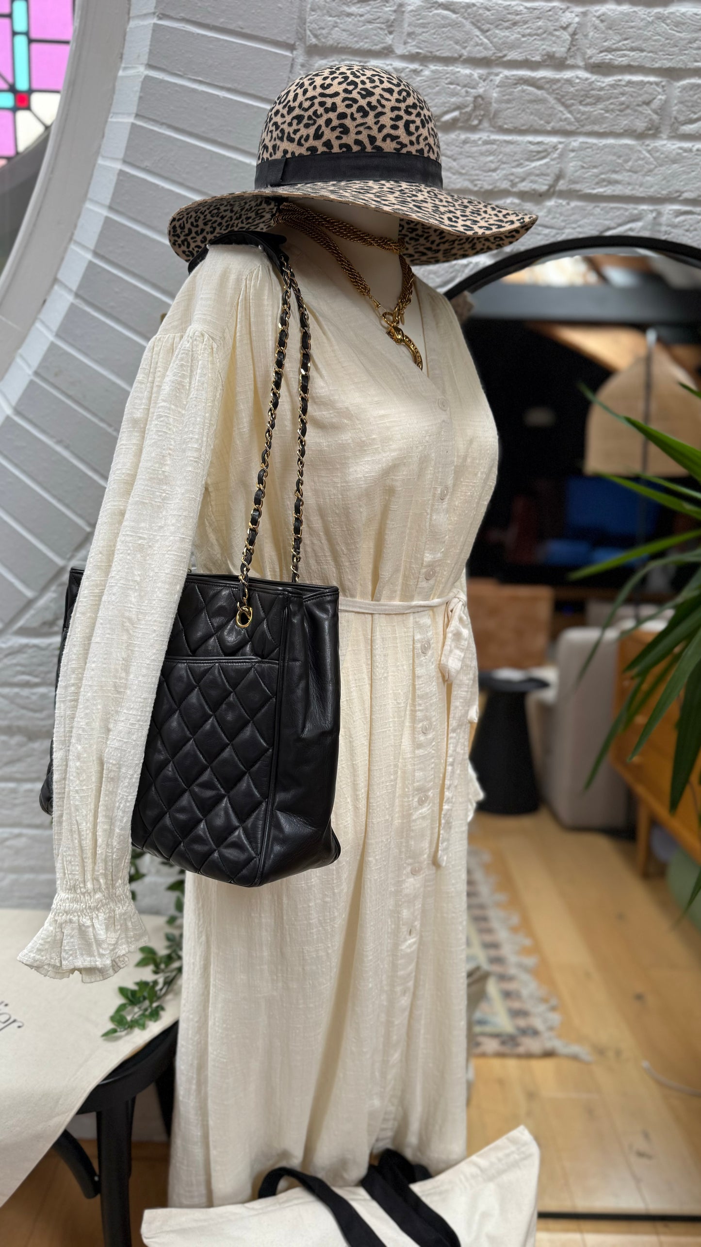 Chanel 1986 Quilted Lambskin CC Charm Zip Tote