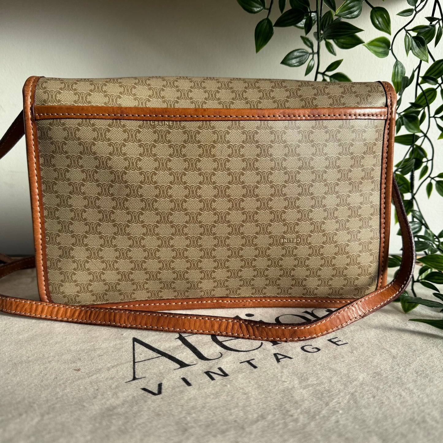 Celine Macadam Beige Shoulder Bag