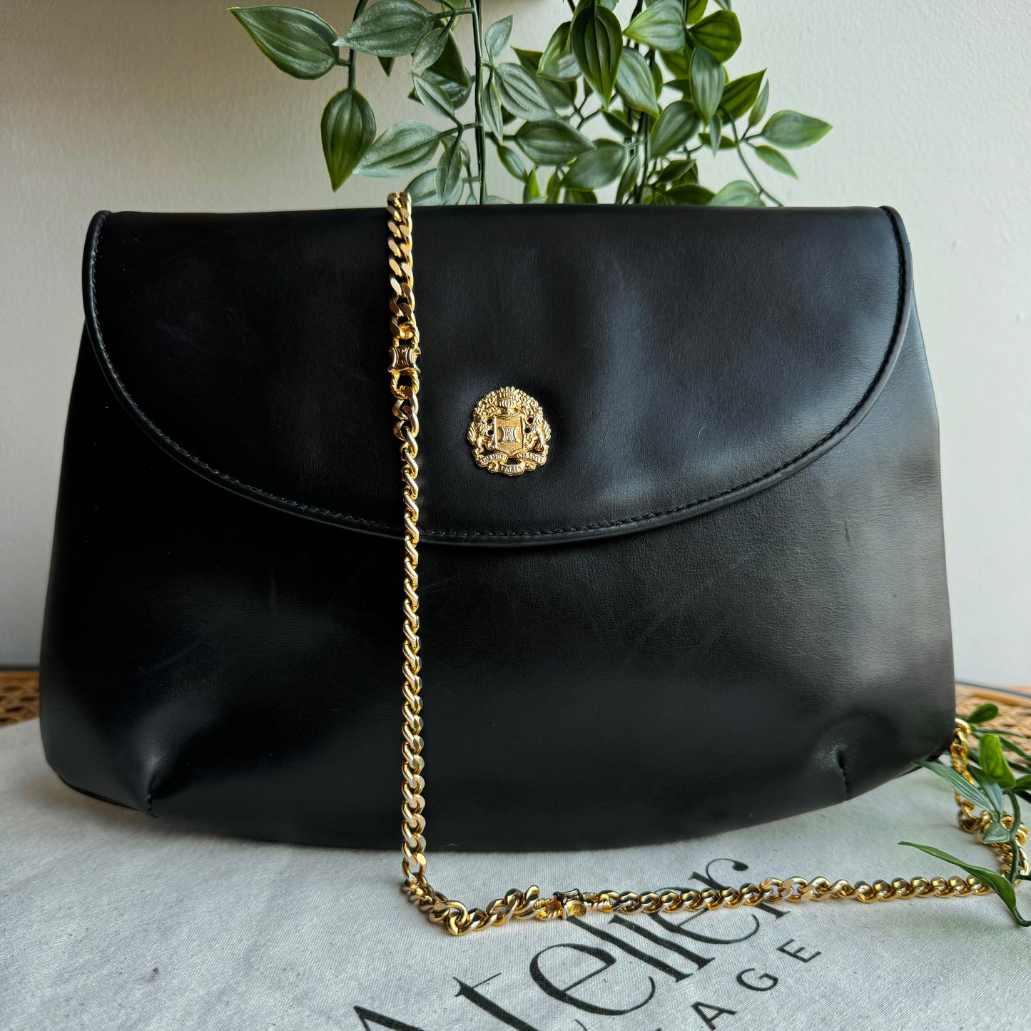 Celine Vintage Triomph Chain Strap Two Way Bag