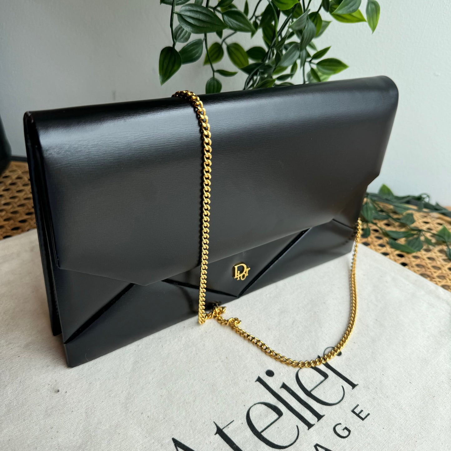 Dior 1980s Quilted Two Way Chain Strap Bag with Box