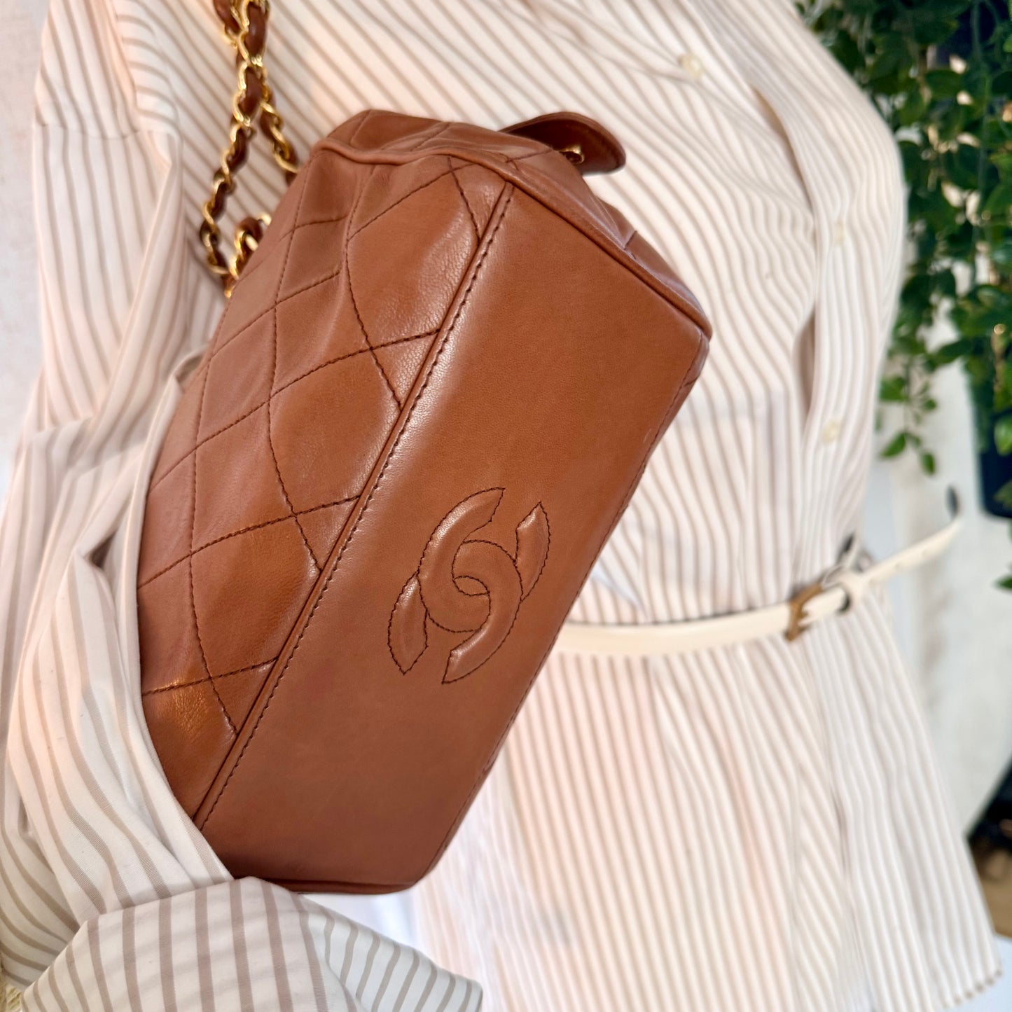 Chanel 1994 CC Lambskin Quilted Shoulder Bag