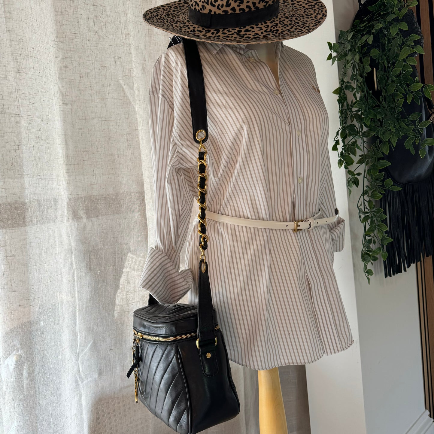 Chanel 1989 Chevron Quilted CC Charm Bag