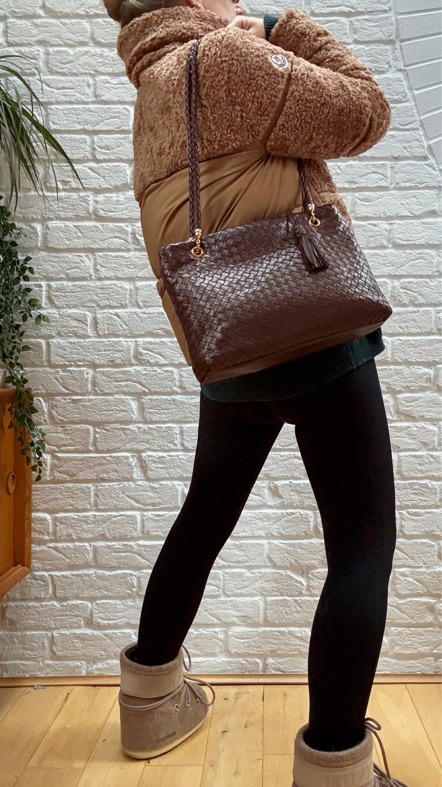 Bottega Veneta 1990s Chocolate Brown Intrecciato Tote