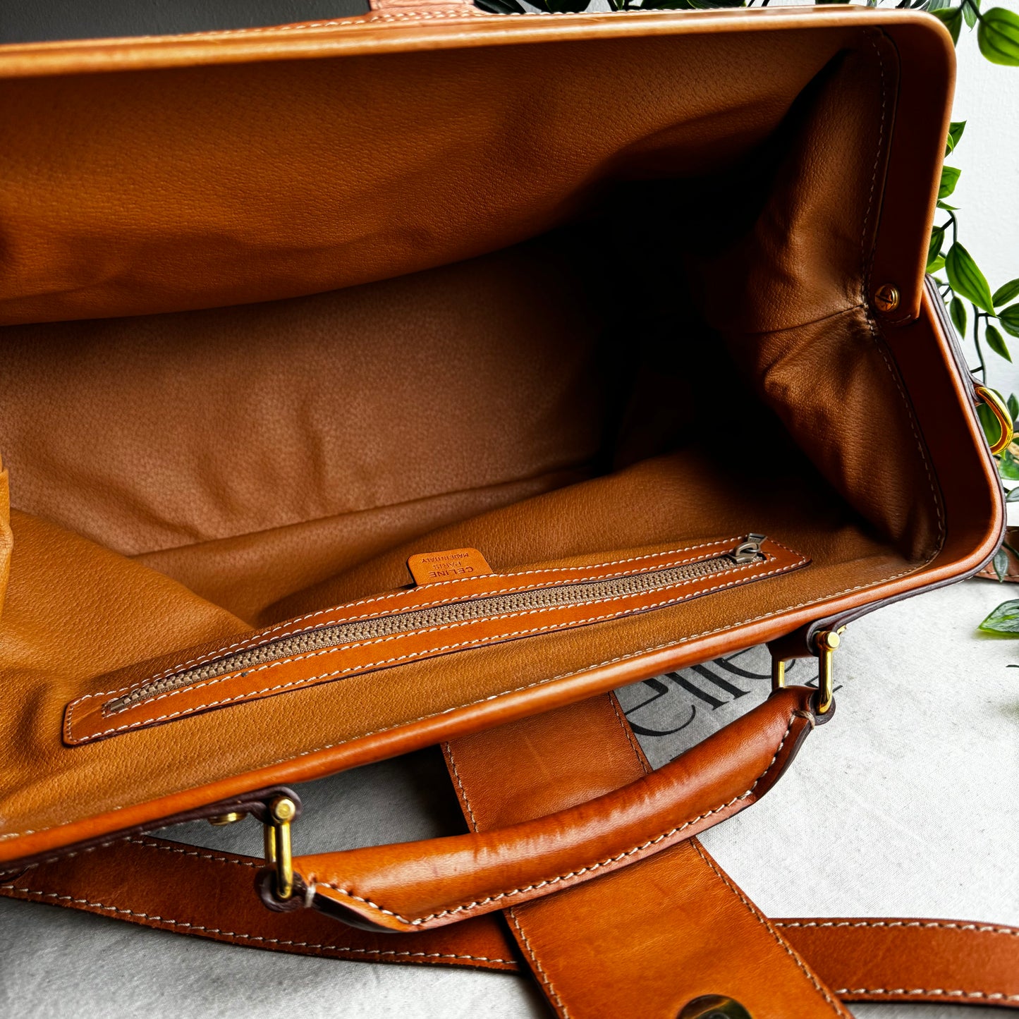 Celine Macadam Brown Two Way Shoulder Tote