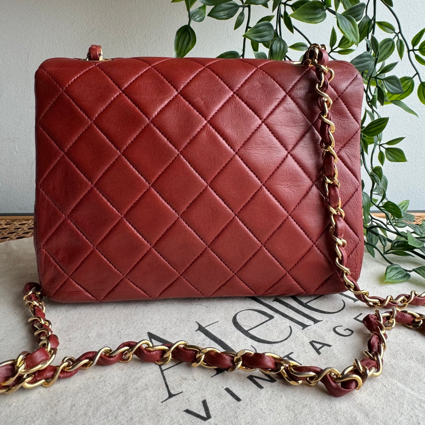 Chanel 1989 Bordeaux Red Classic Single Flap Medium