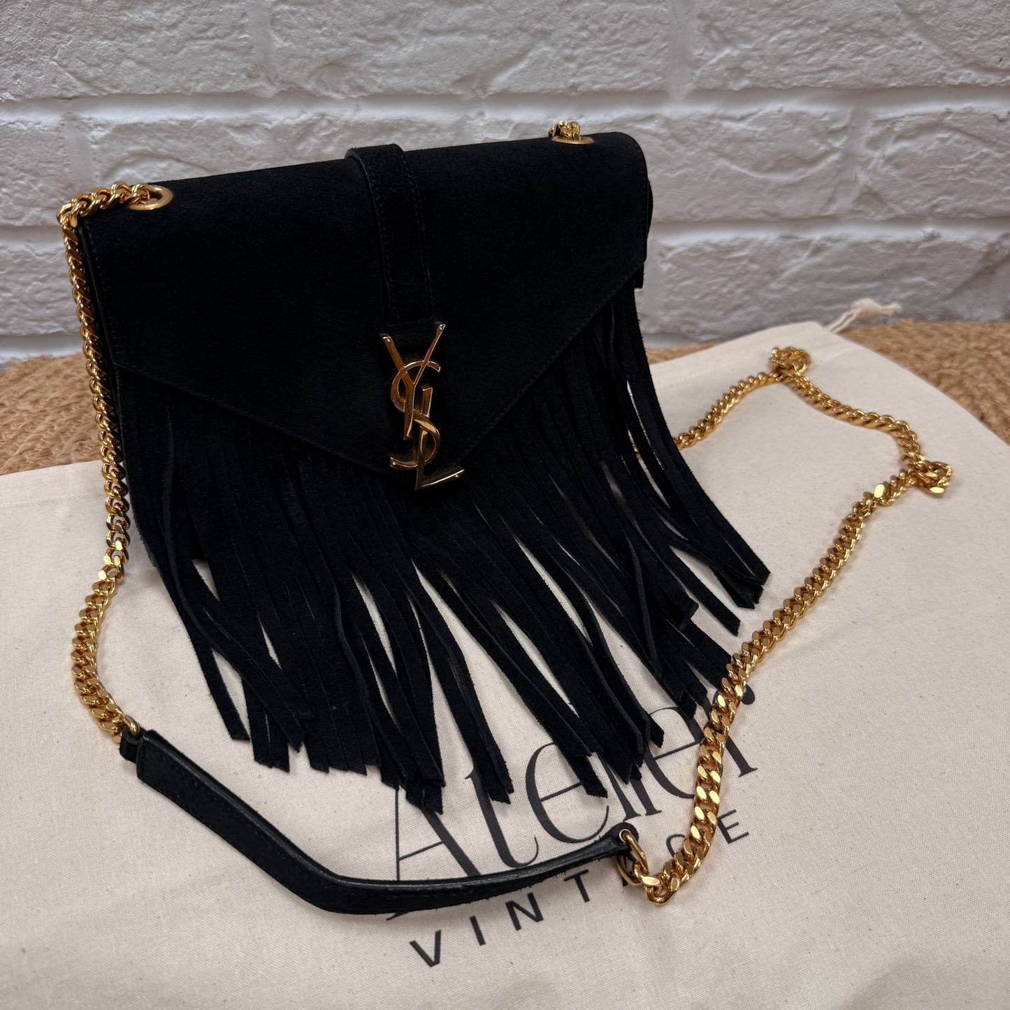 Saint Laurent Rare 2015 Envelope Suede Fringe