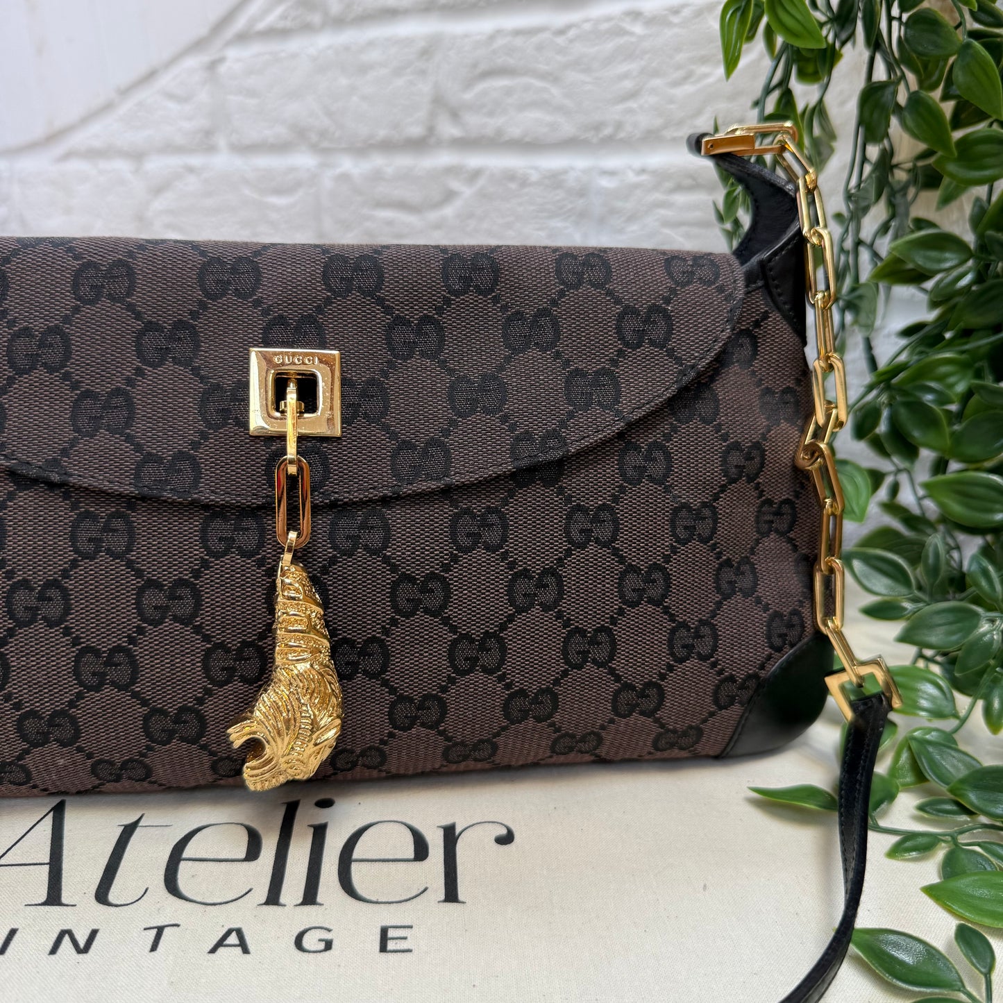 Gucci Rare 1990s Gucci X Tom Ford Tigers Head Cross Body