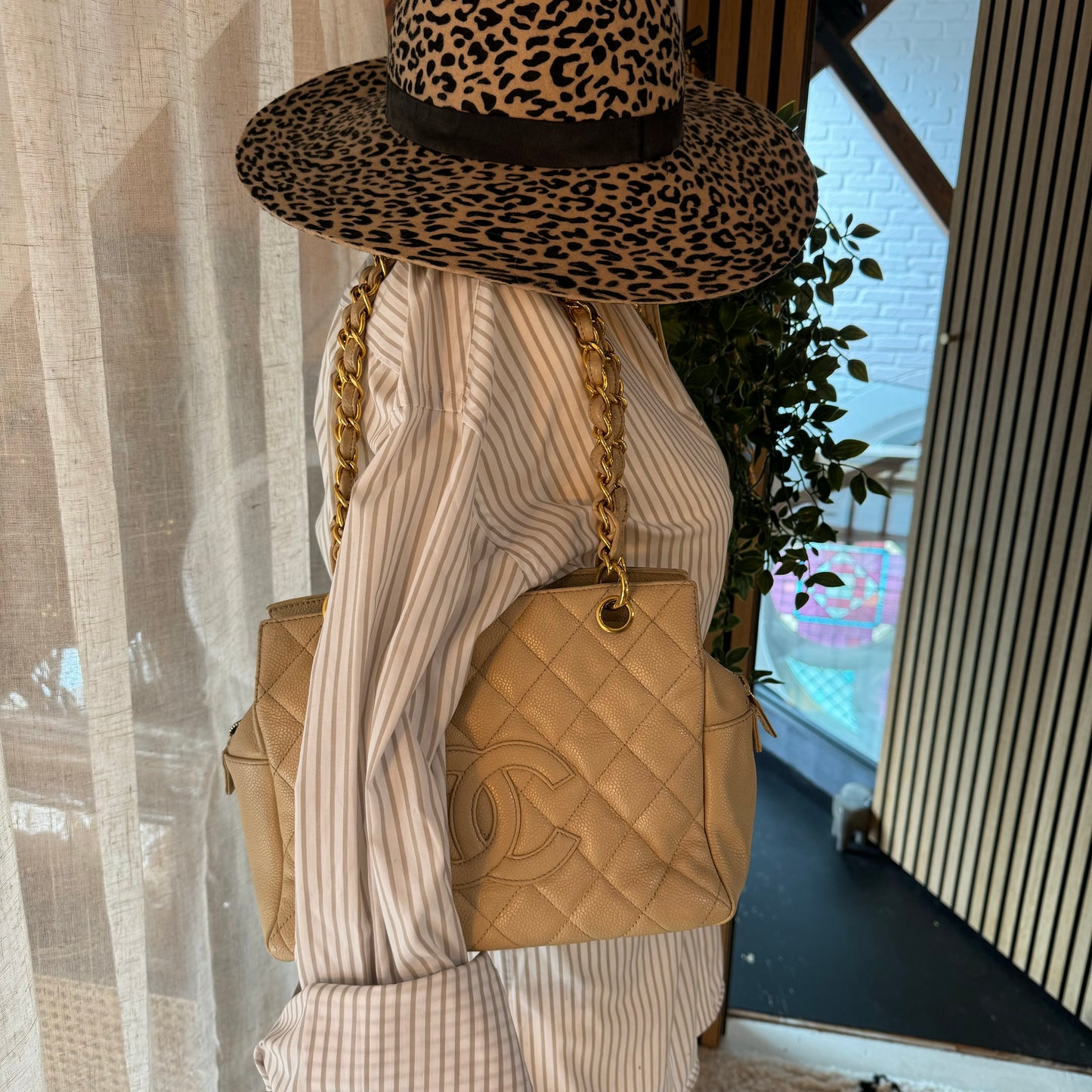 Chanel 2009 Beige Caviar Petite Timeless Tote