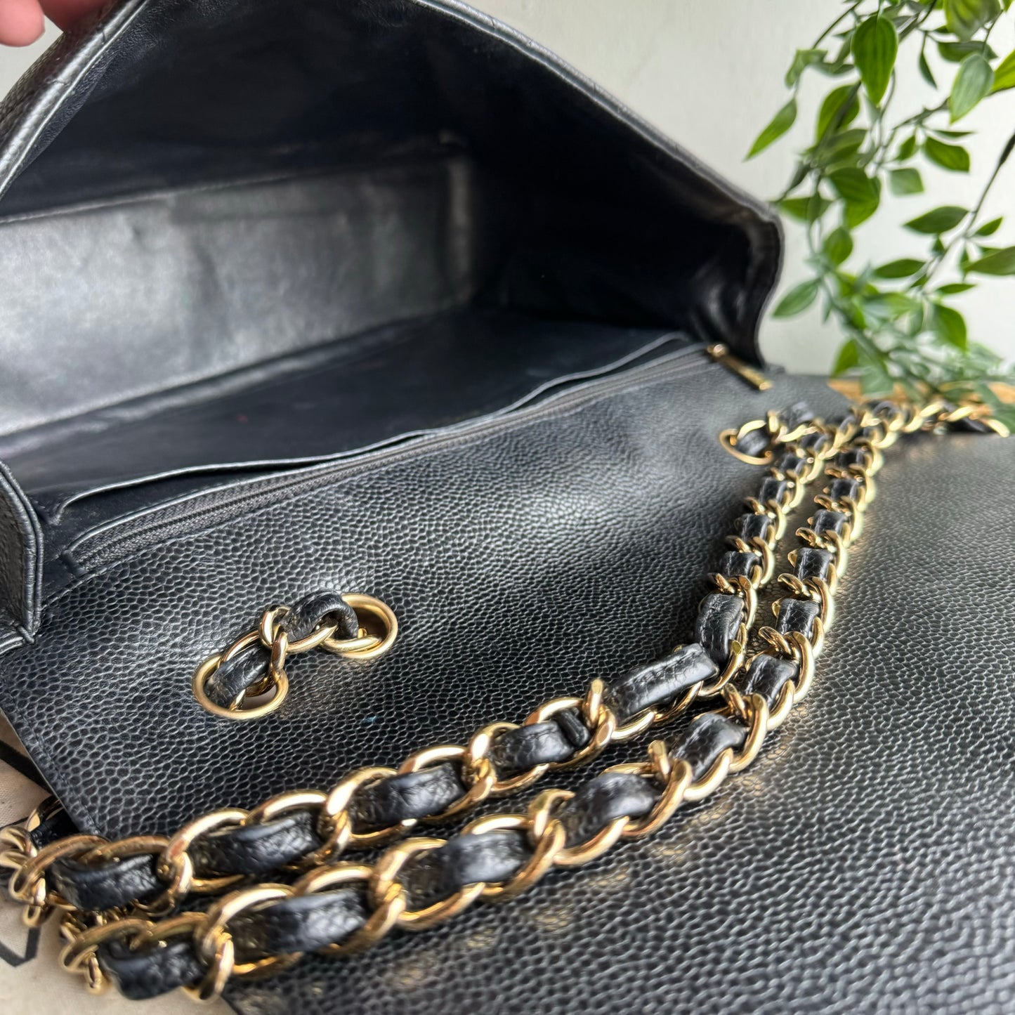 Chanel 2009 Caviar Leather Classic Single Flap Jumbo
