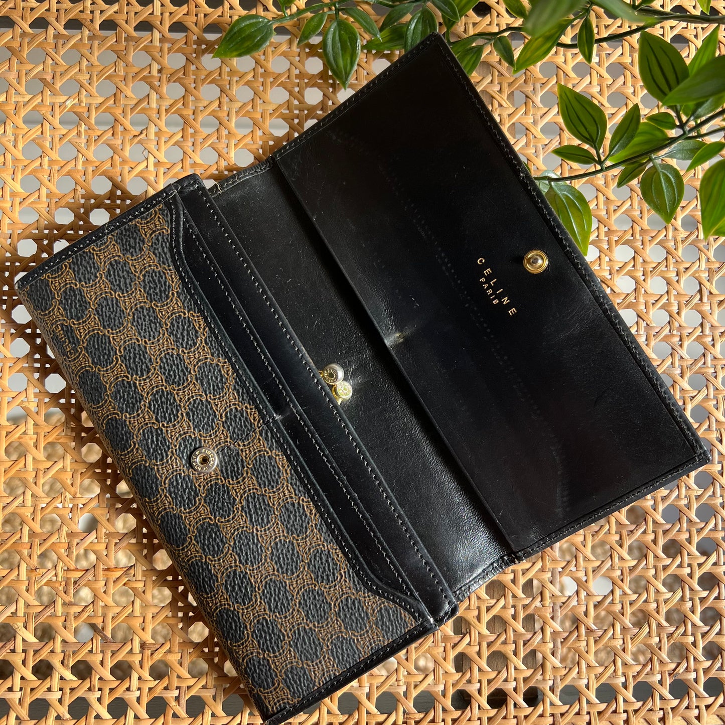 Celine Macadam Print Kiss Lock Purse