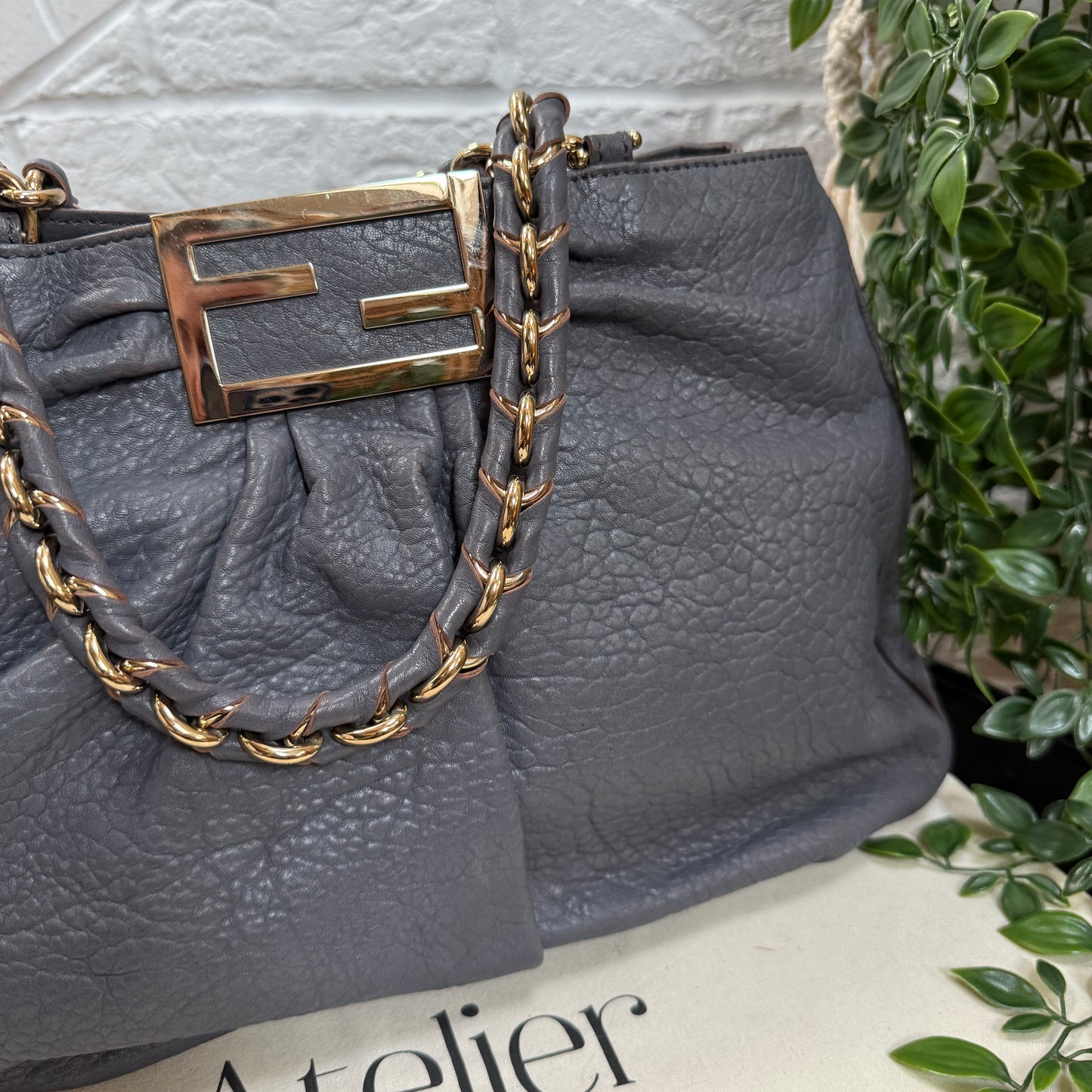 Fendi 1990s Mia Tote in Dove grey